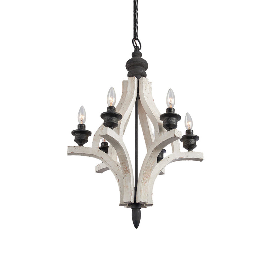 Ephaos Industrieller Vintage Kronleuchter aus Holz-Letslighting