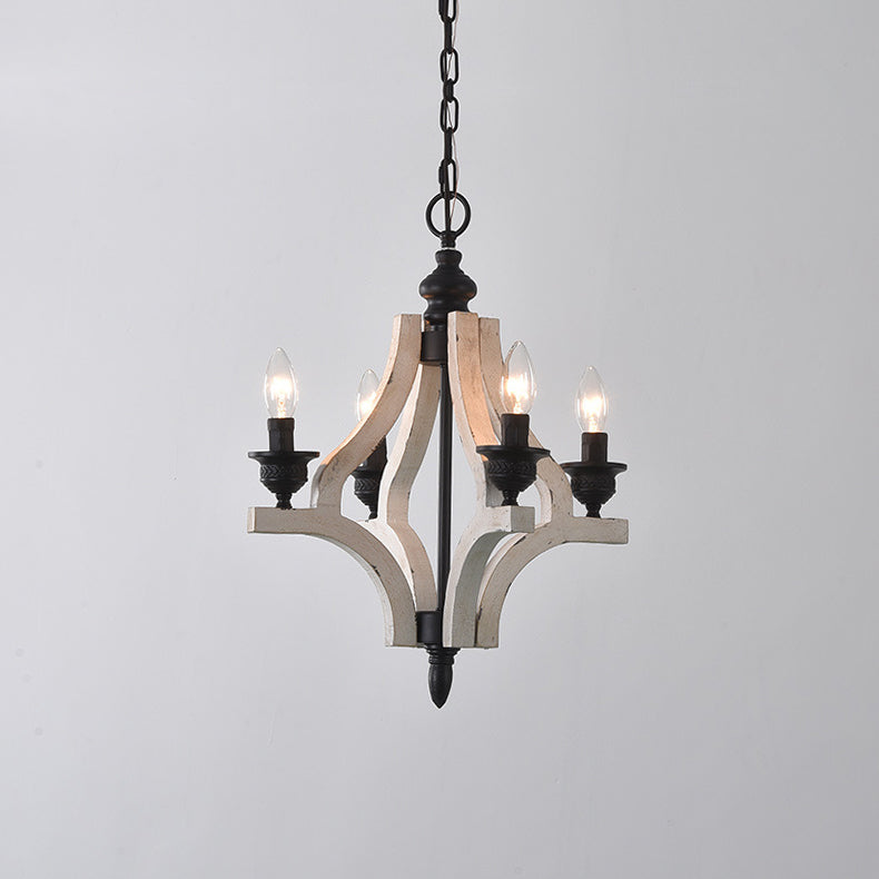 Ephaos Industrieller Vintage Kronleuchter aus Holz-Letslighting