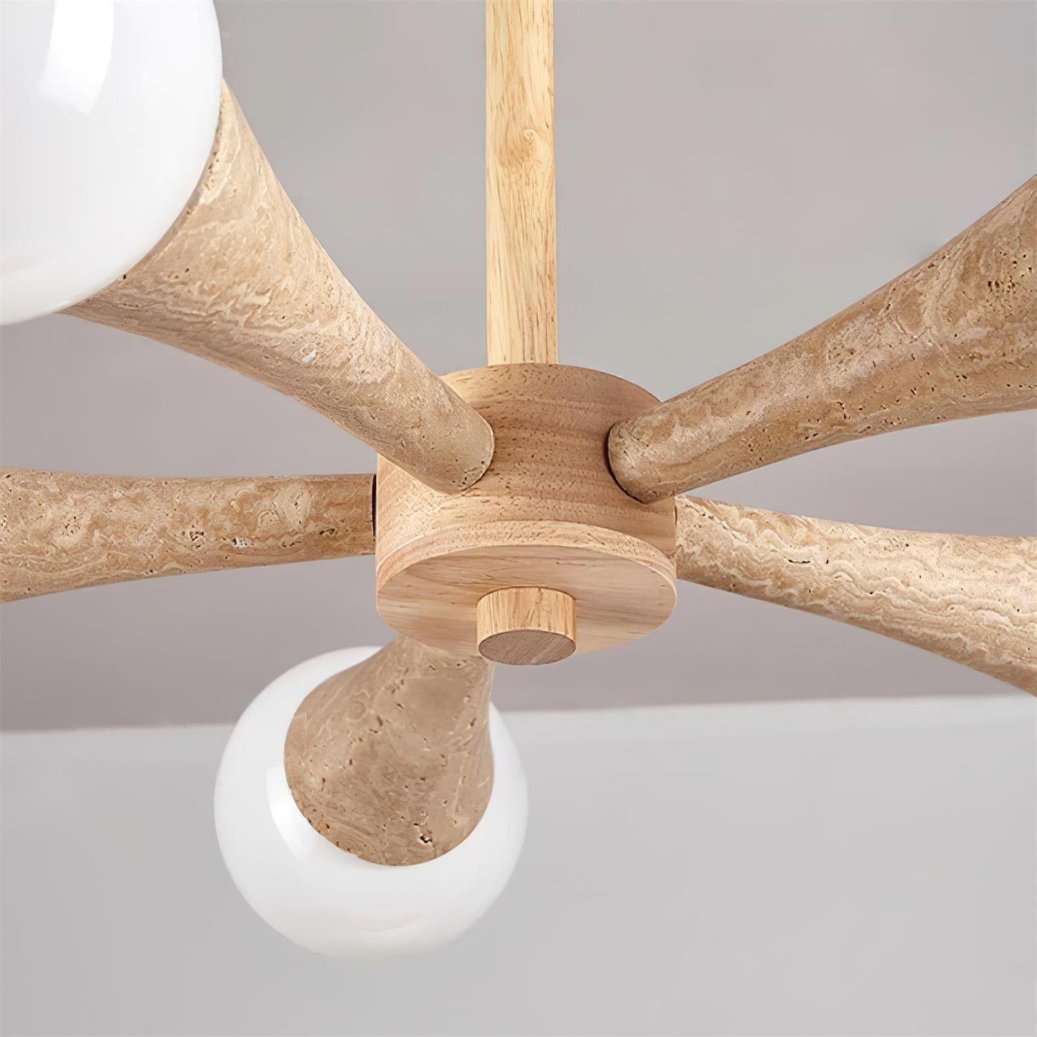 Ritta Deckenleuchte aus Holz und Travertin-Letslighting