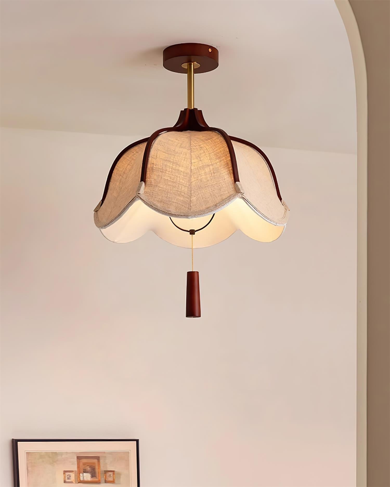 Givola Vintage Stoff Semi-Einbau Deckenleuchte-Letslighting