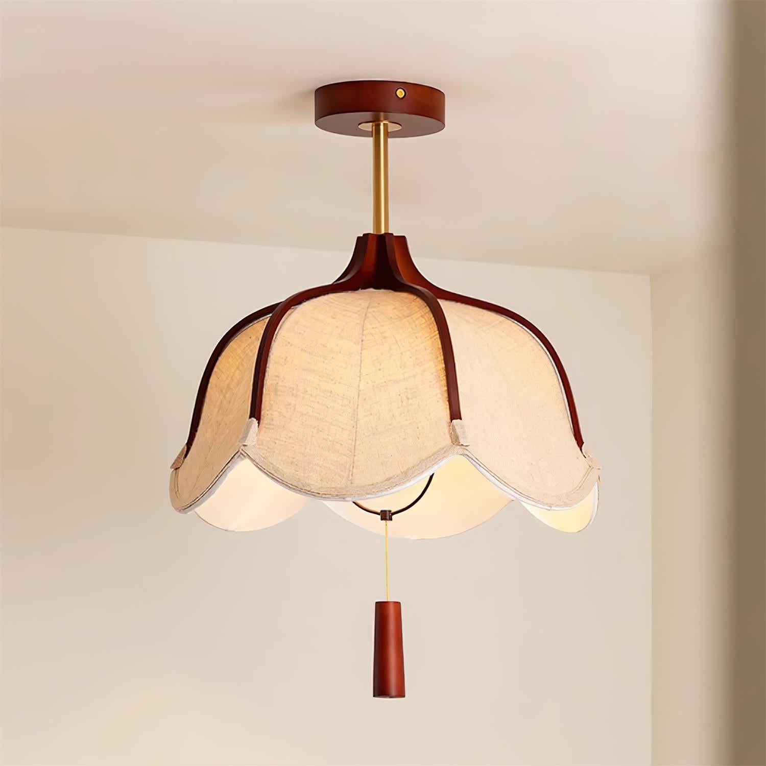 Givola Vintage Stoff Semi-Einbau Deckenleuchte-Letslighting