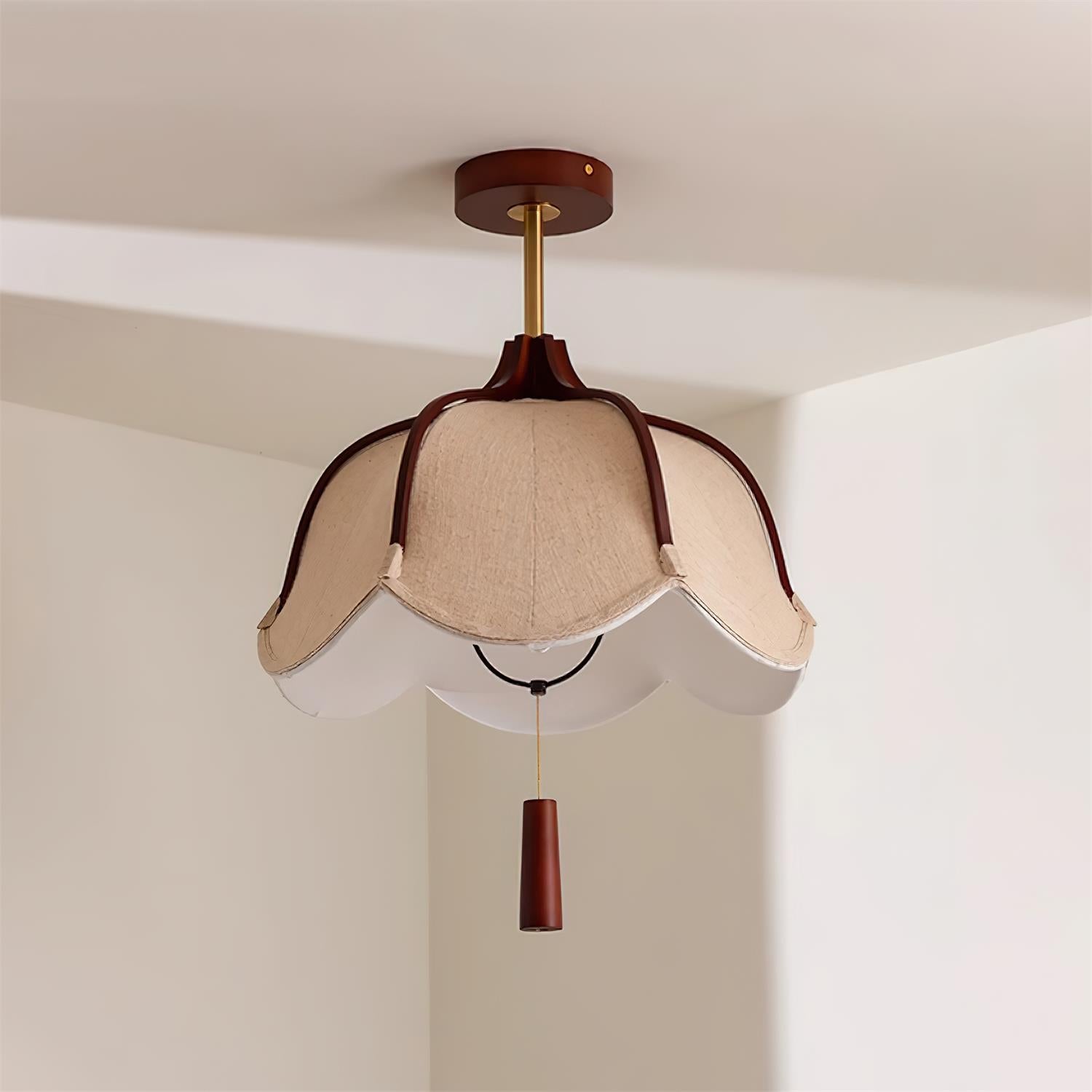 Givola Vintage Stoff Semi-Einbau Deckenleuchte-Letslighting