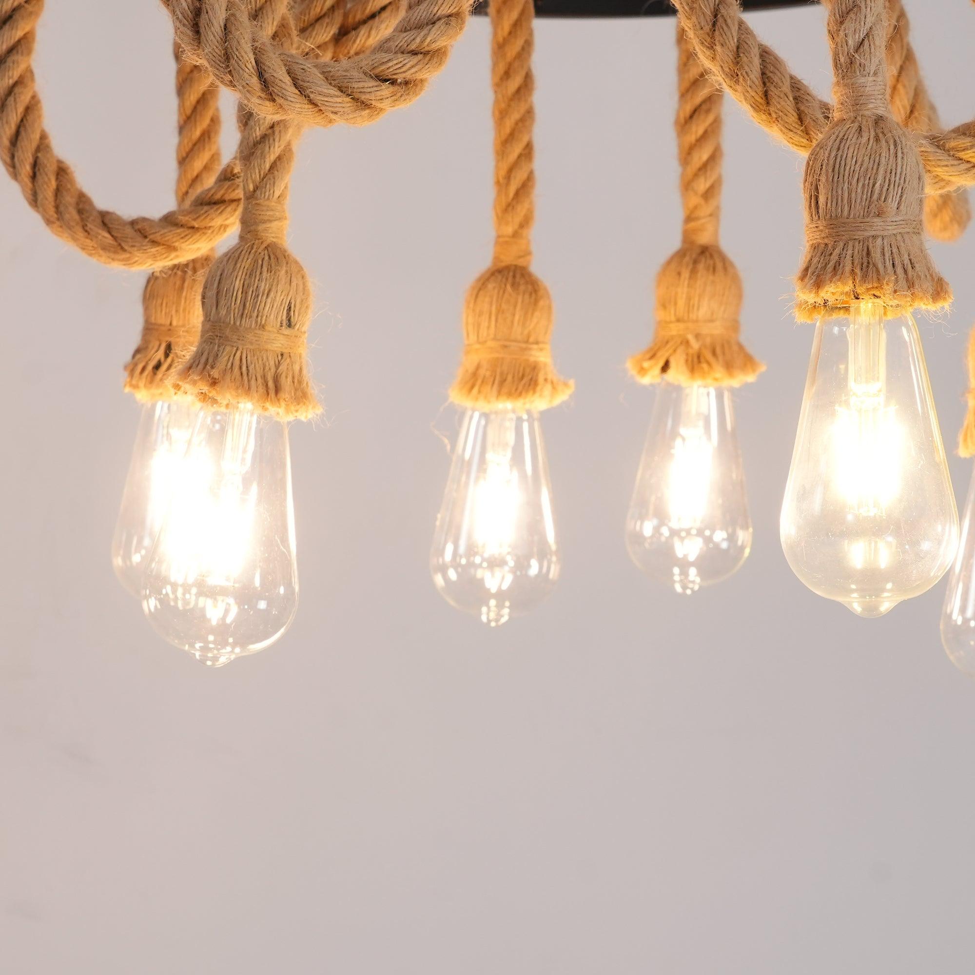 Lustra Kronleuchter Hanf Seil Industrie Sechs Kopf-Letslighting