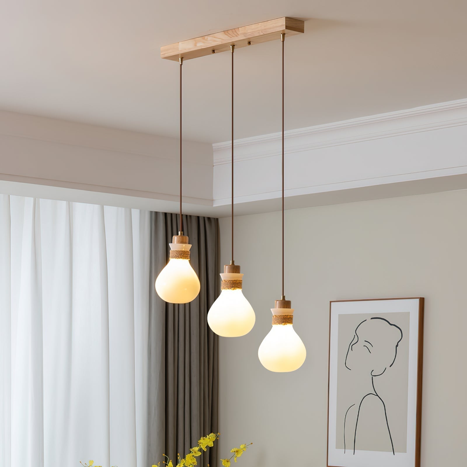 Votheor Einzigartig Seil Glas Pendelleuchte-Letslighting
