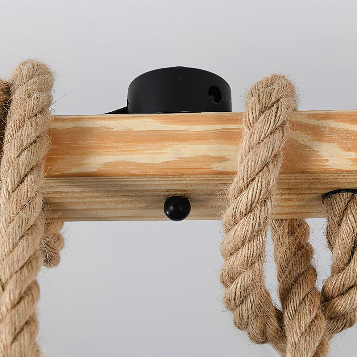 Quoro Industrieller Granaten-Kronleuchter aus Hanfseil