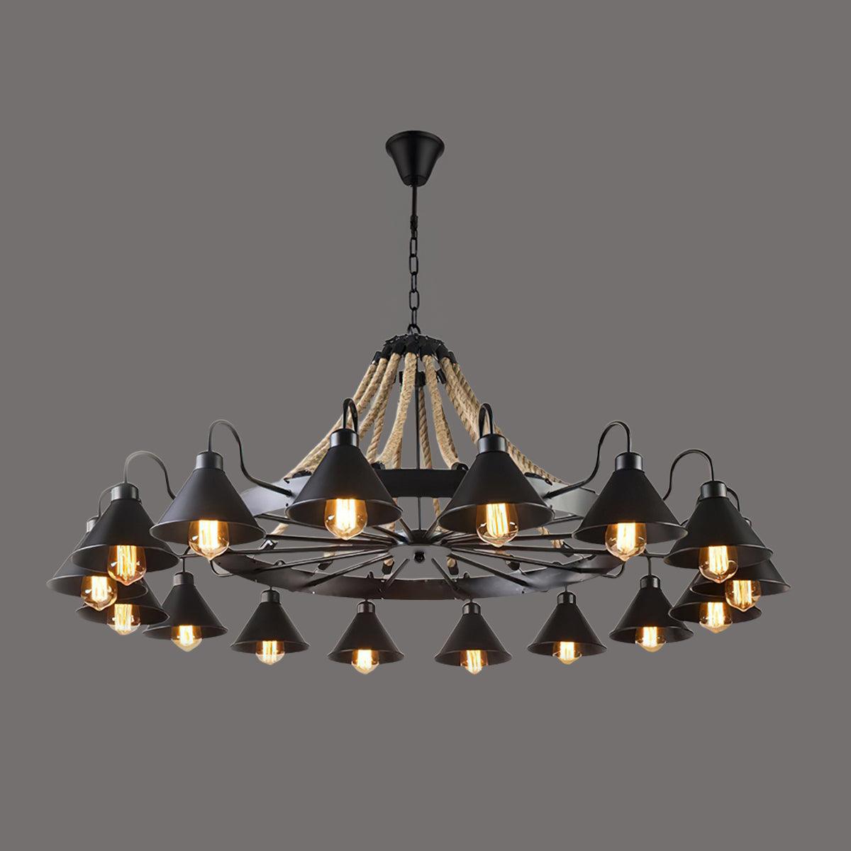 Aiden Industrial Metal Chandelier - Blowlighting