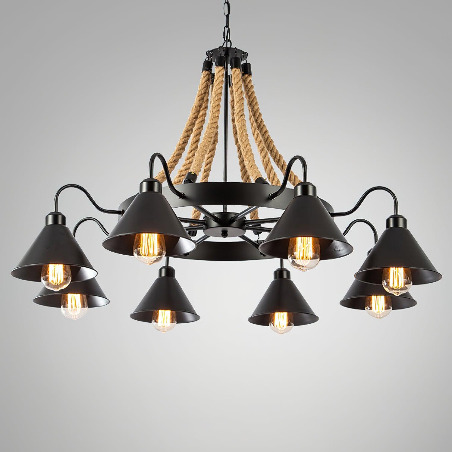 Aiden Industrial Metal Chandelier - Blowlighting