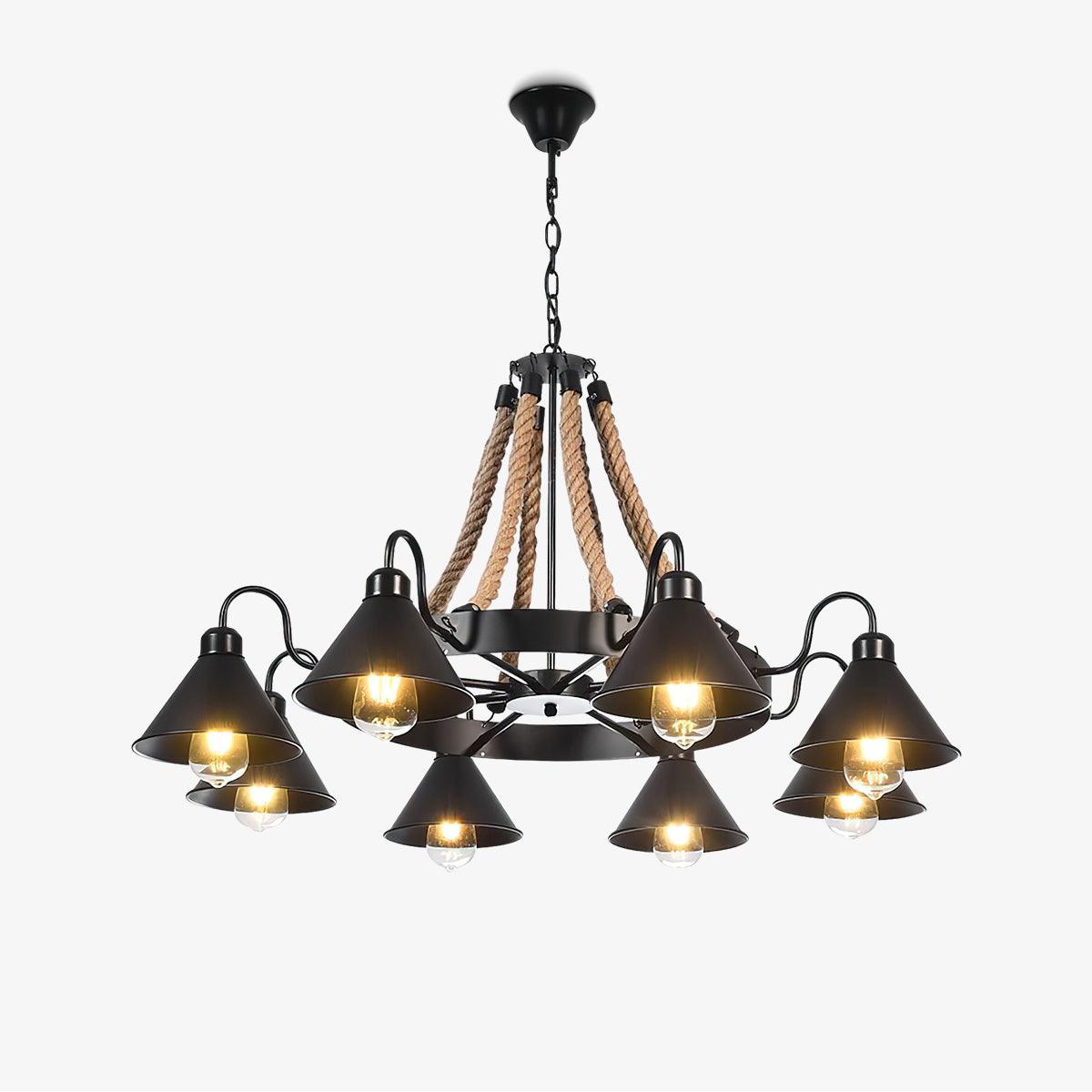 Aiden Industrial Metal Chandelier - Blowlighting