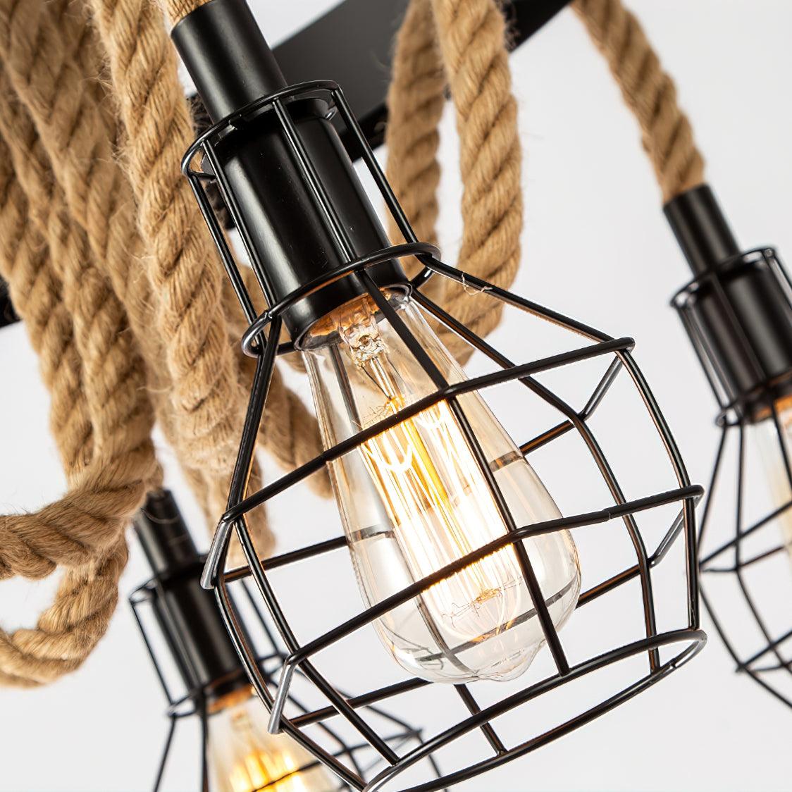 Lustra Kronleuchter aus Hanfseil im Industriestil-Letslighting