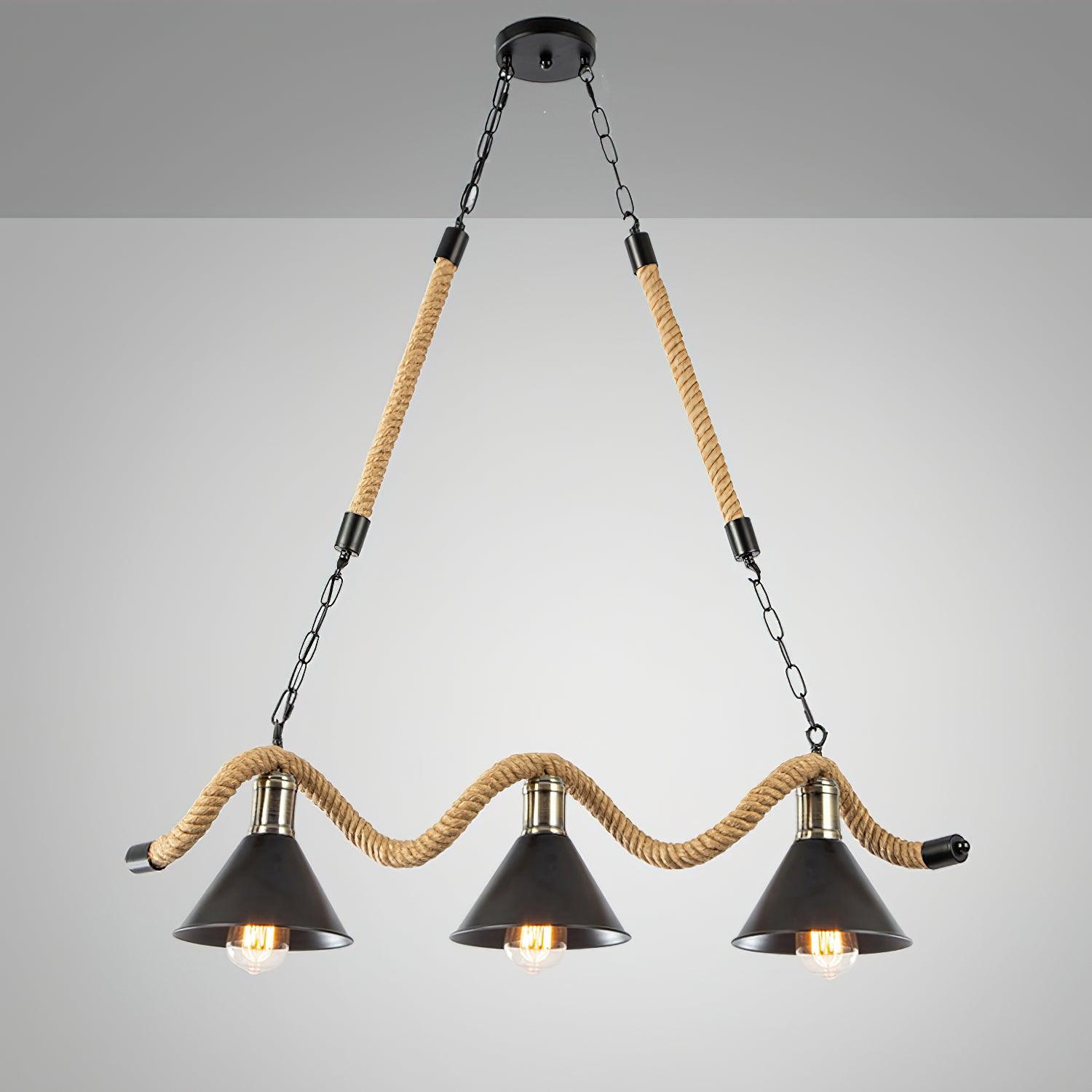 Lustra Kronleuchter Hanfseil Industrial Wave-Letslighting