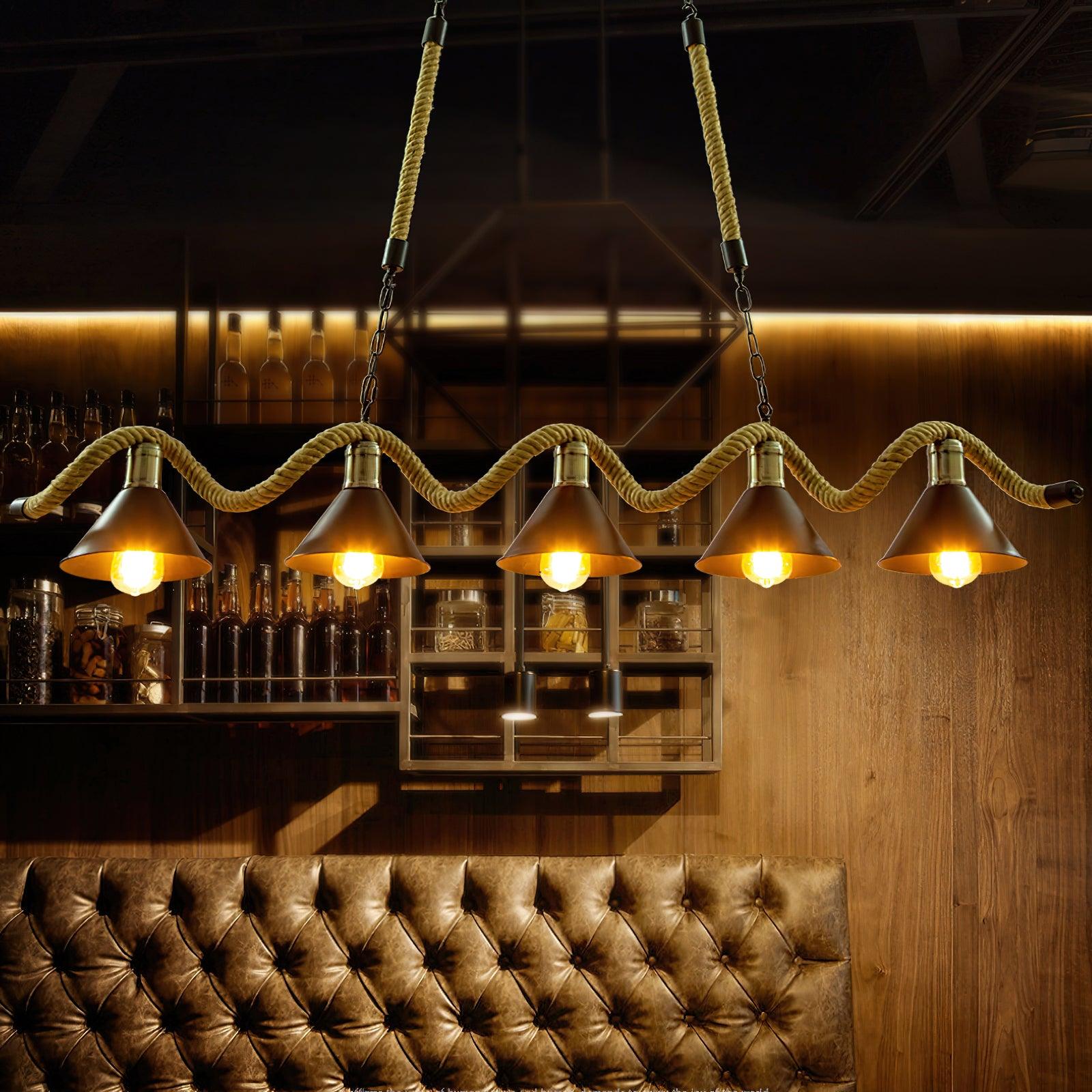 Lustra Kronleuchter Hanfseil Industrial Wave-Letslighting