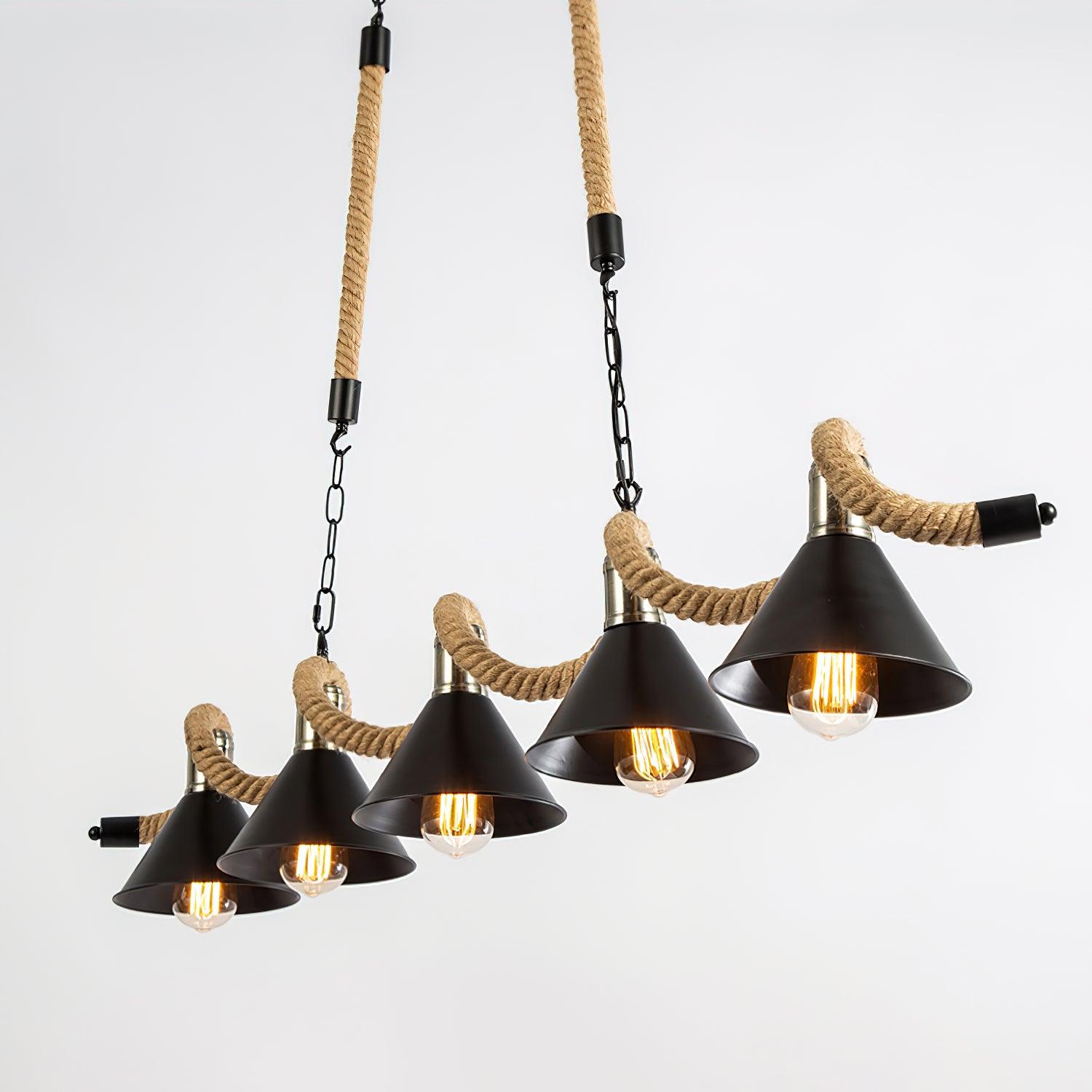 Lustra Kronleuchter Hanfseil Industrial Wave-Letslighting