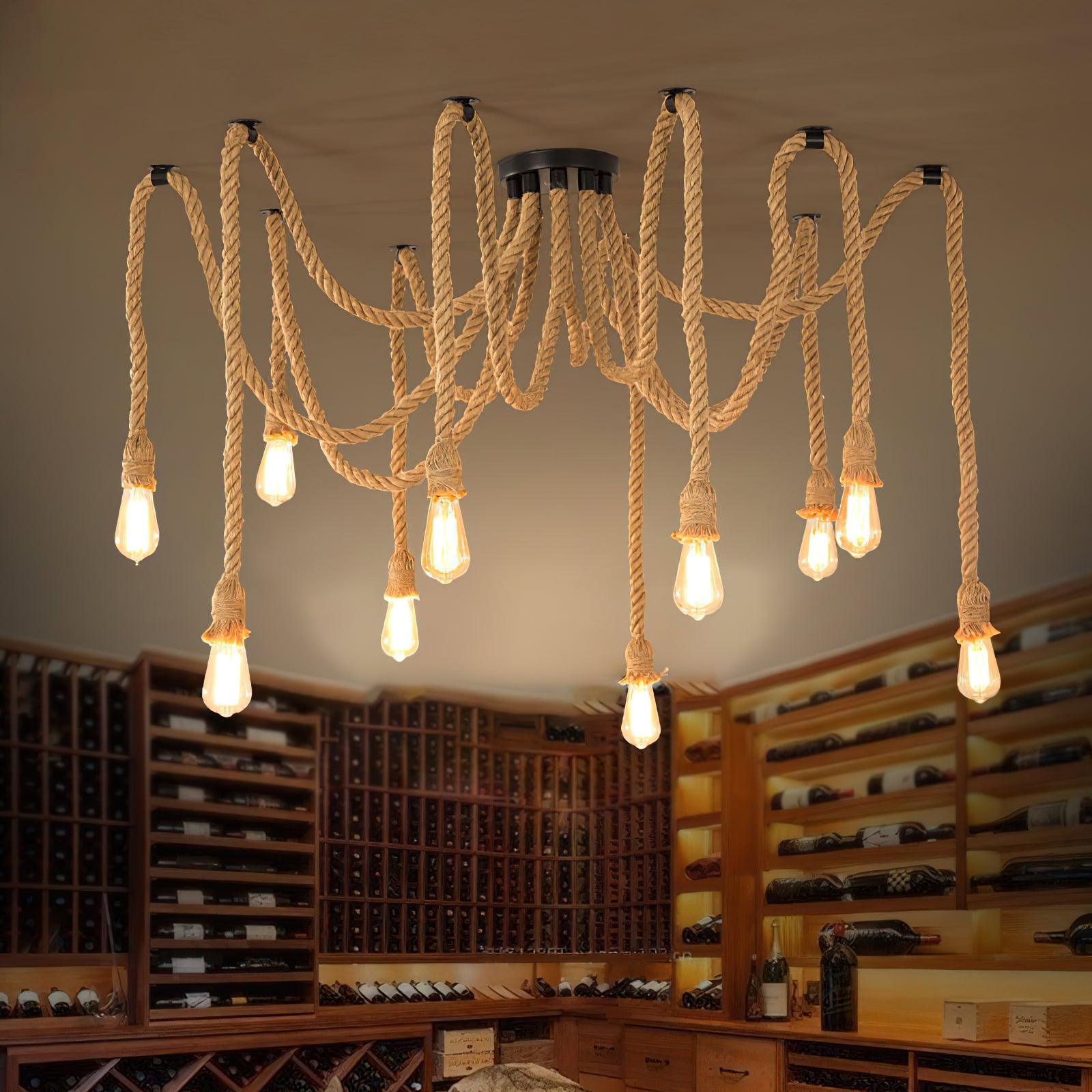 Lustra Kronleuchter Hanfseil Industrial Retro-Letslighting