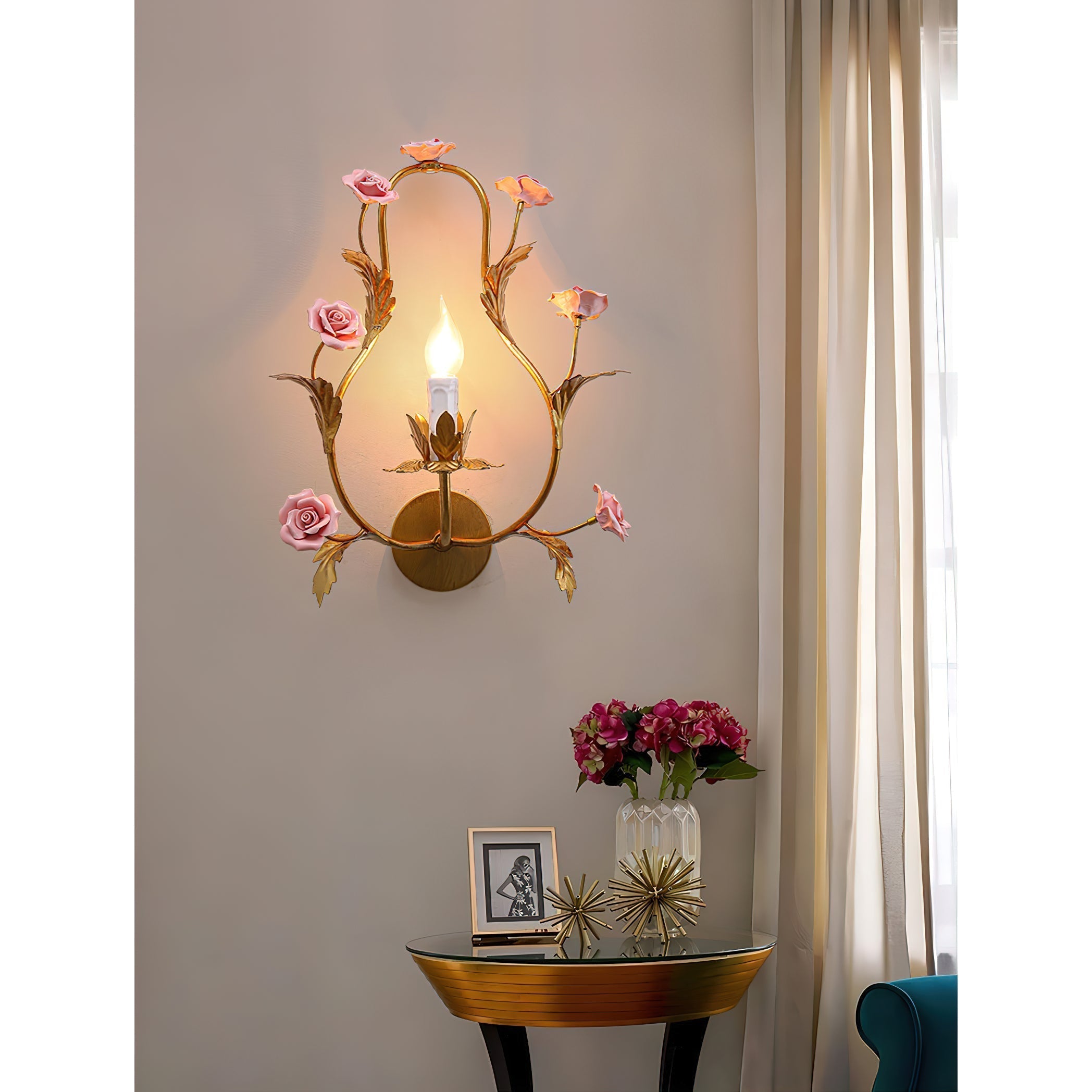 Orvara Florale Keramik-Wandleuchte-Letslighting
