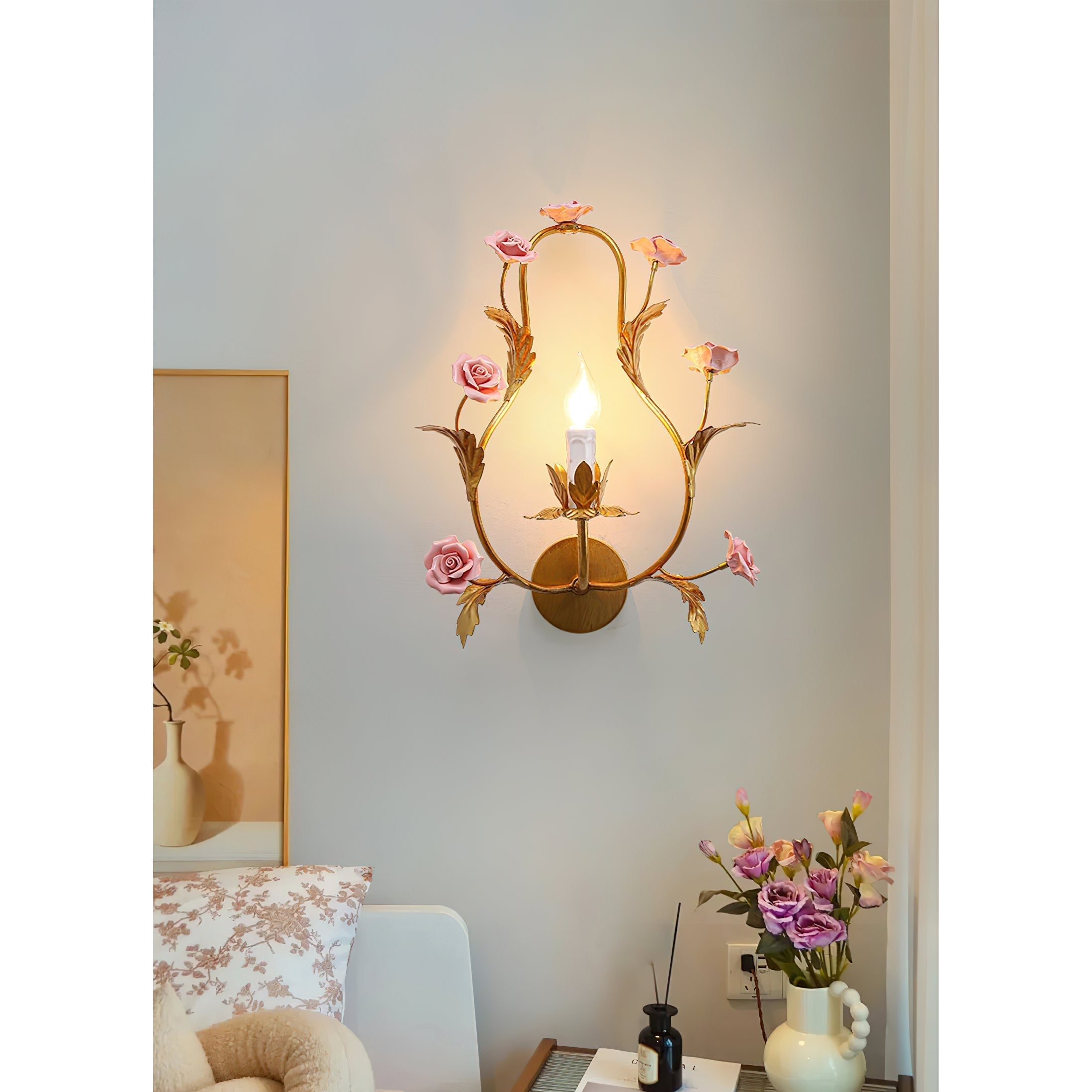 Orvara Florale Keramik-Wandleuchte-Letslighting
