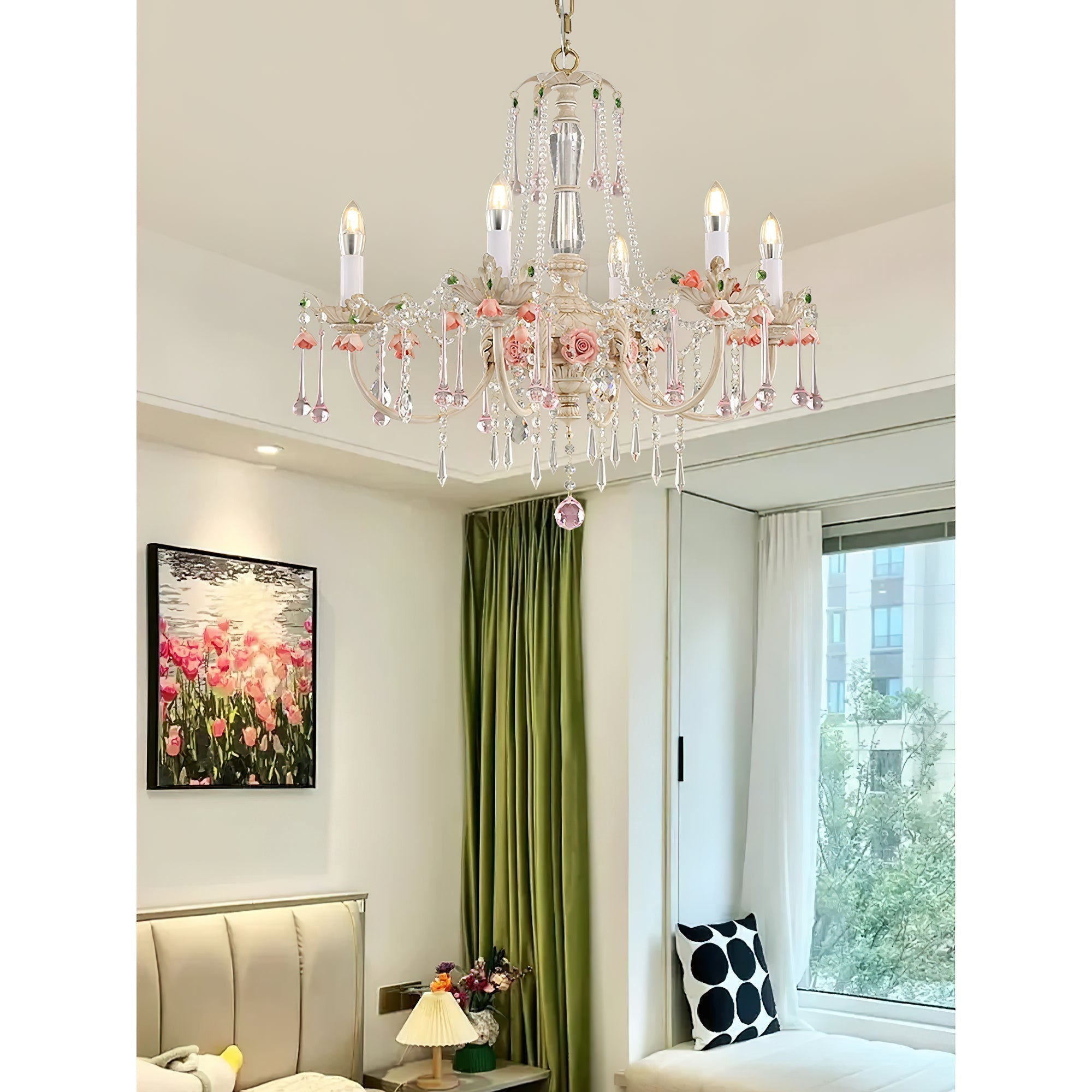 Cusoren Postmoderne Luxus Rose Keramik Kronleuchter-Letslighting