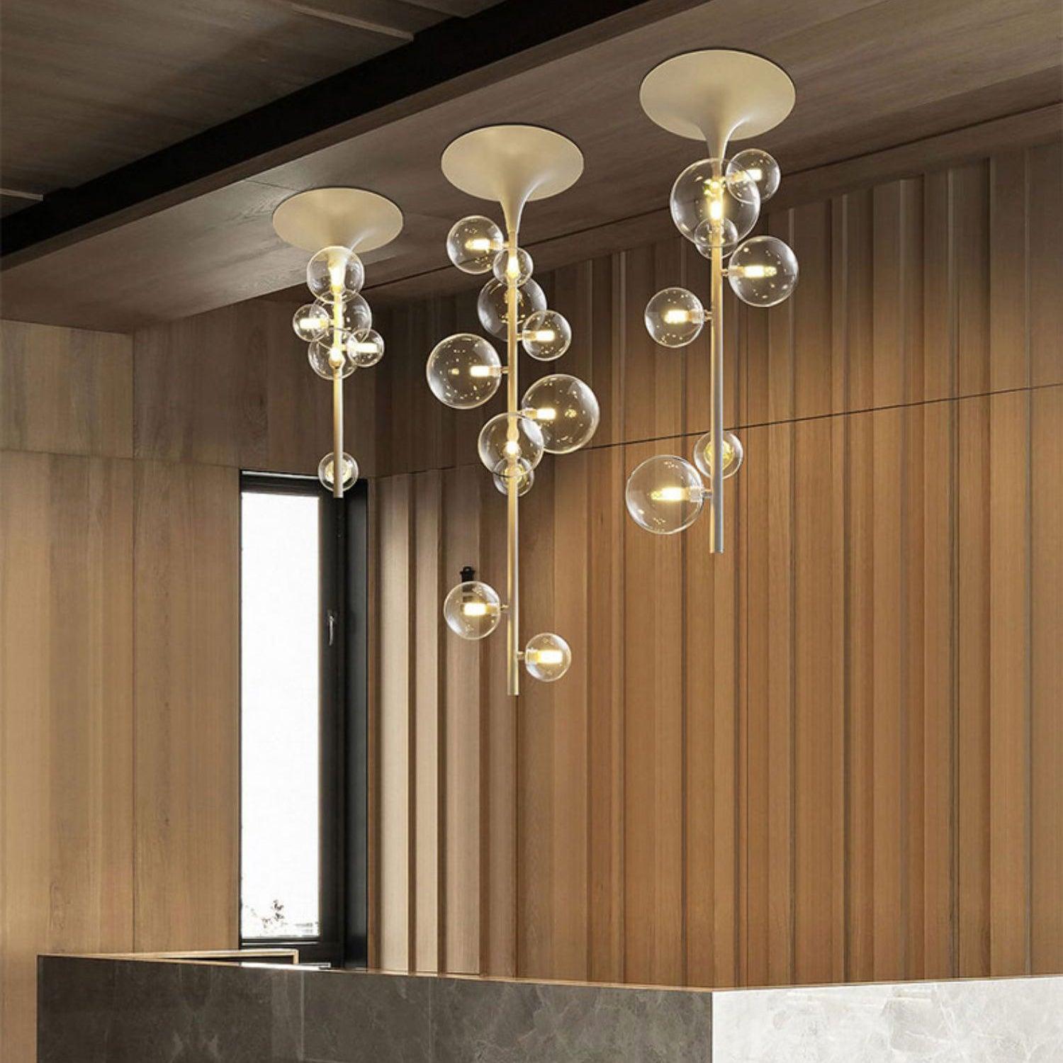 Lustra Pendelleuchte Messing Glas Kaskadierung-Letslighting