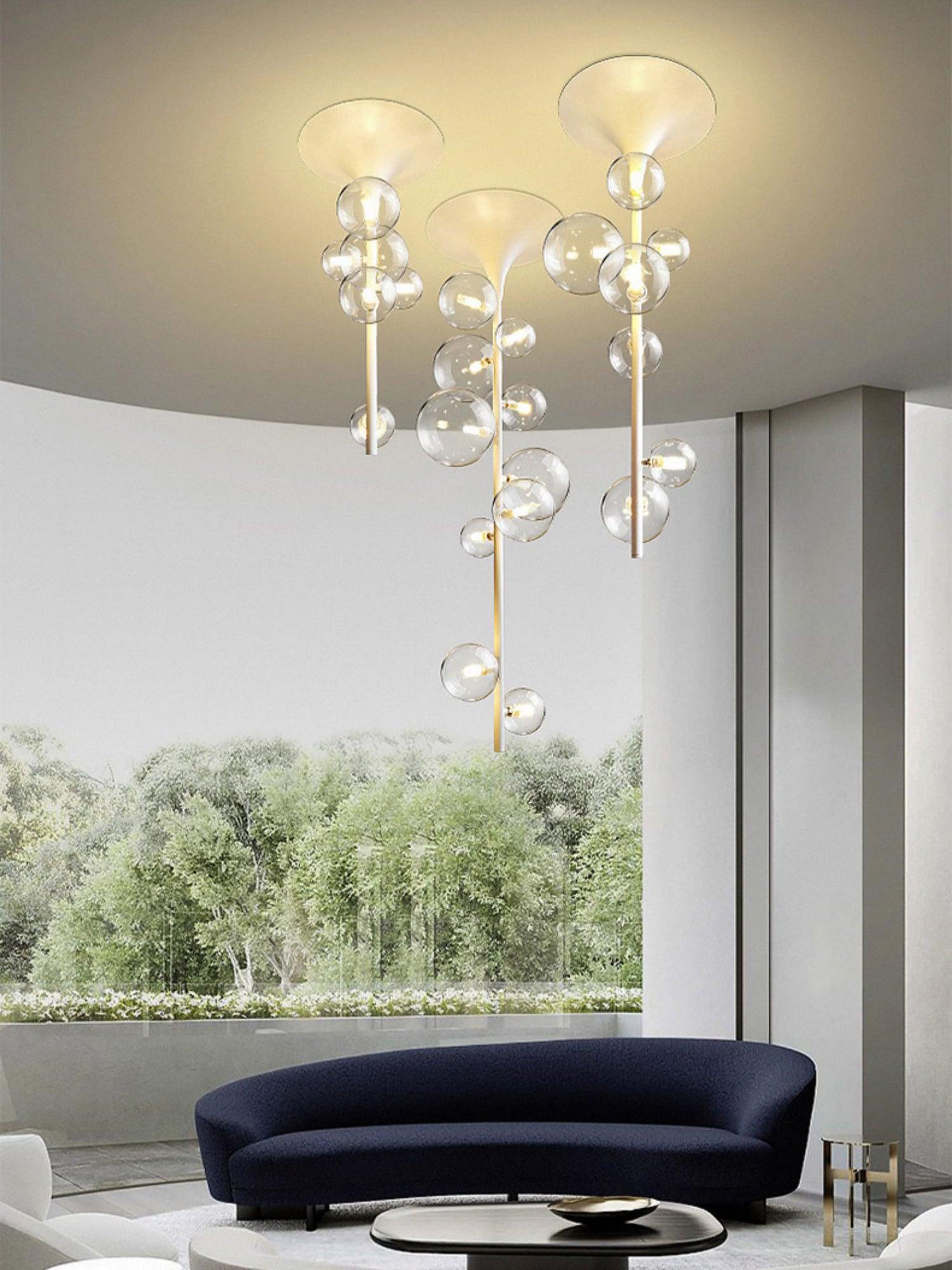 Lustra Pendelleuchte Messing Glas Kaskadierung-Letslighting