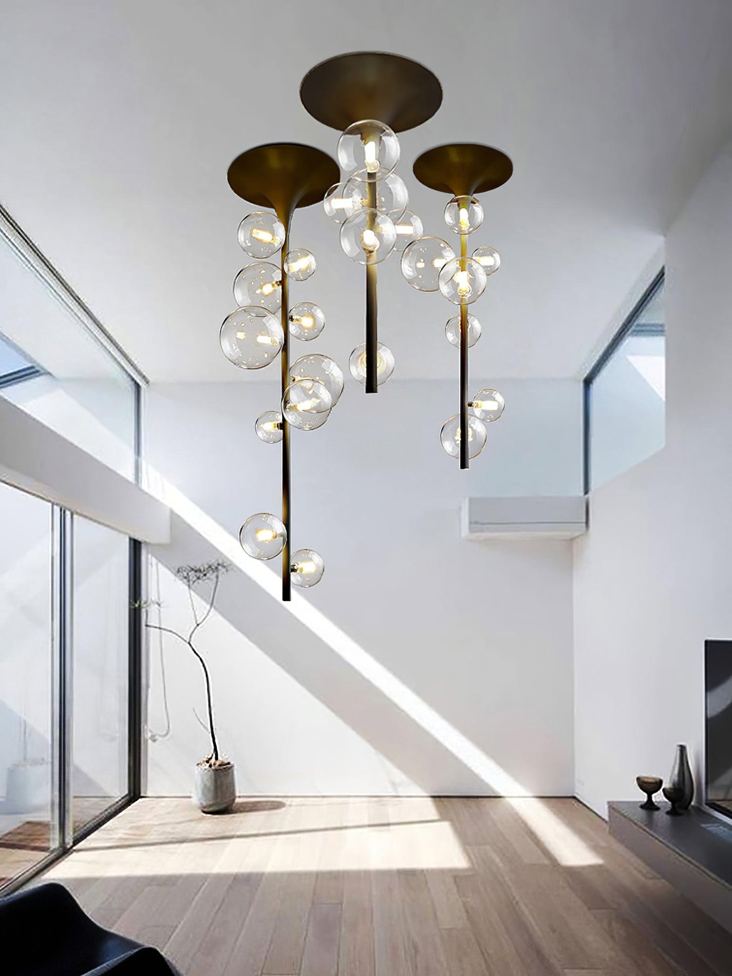 Lustra Pendelleuchte Messing Glas Kaskadierung-Letslighting