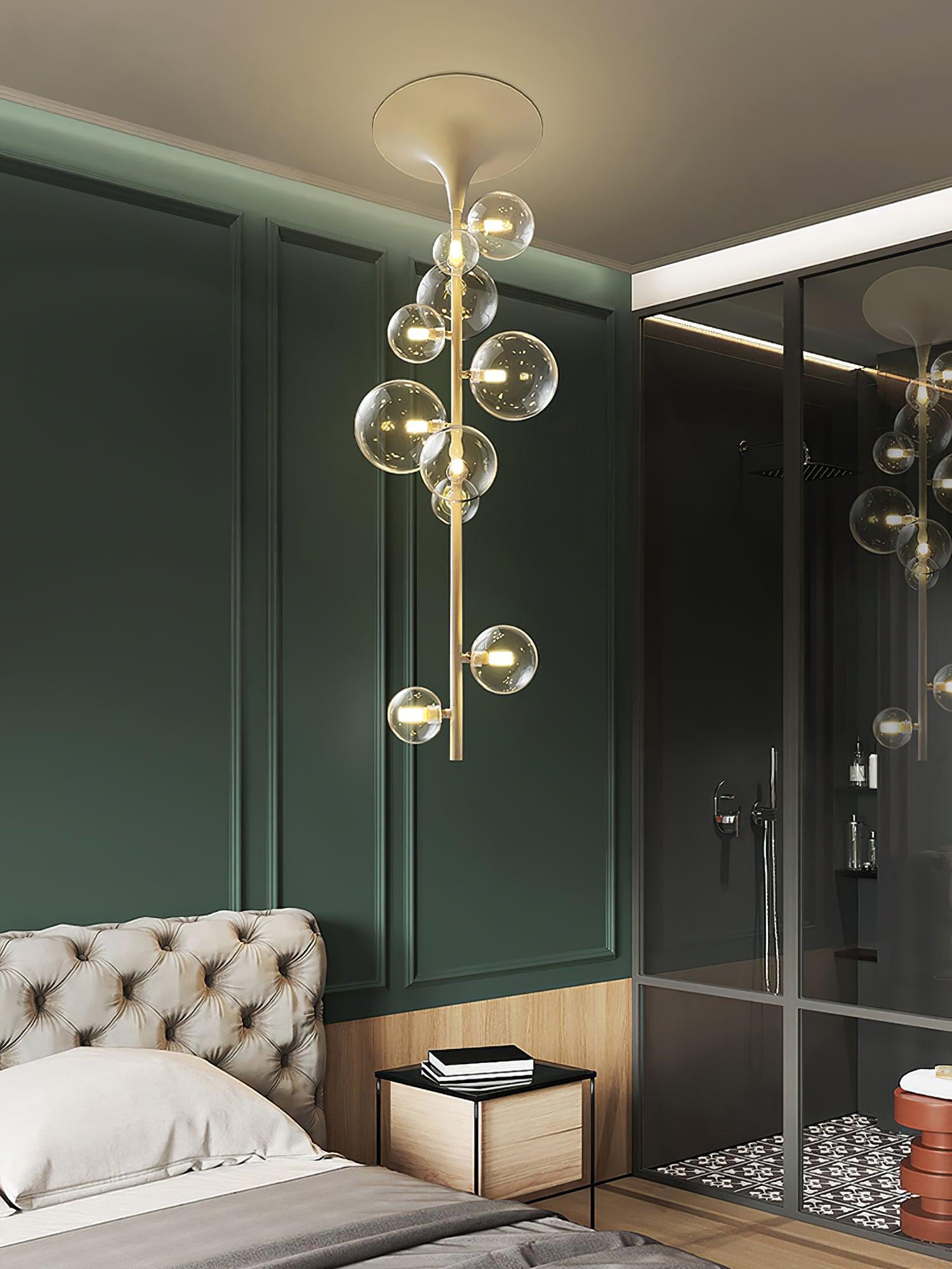 Lustra Pendelleuchte Messing Glas Kaskadierung-Letslighting