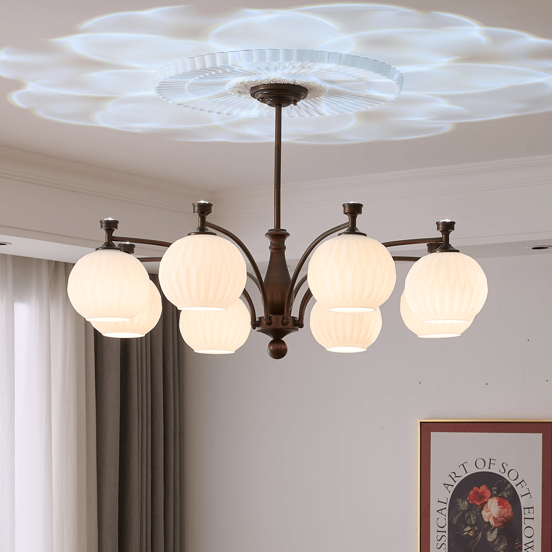 Aurora Kronleuchter Orb Frosted Vintage-Letslighting