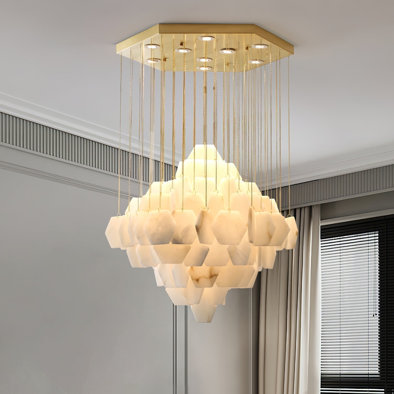 Aurelia Luxury Alabaster Chandelier - Neutralighting