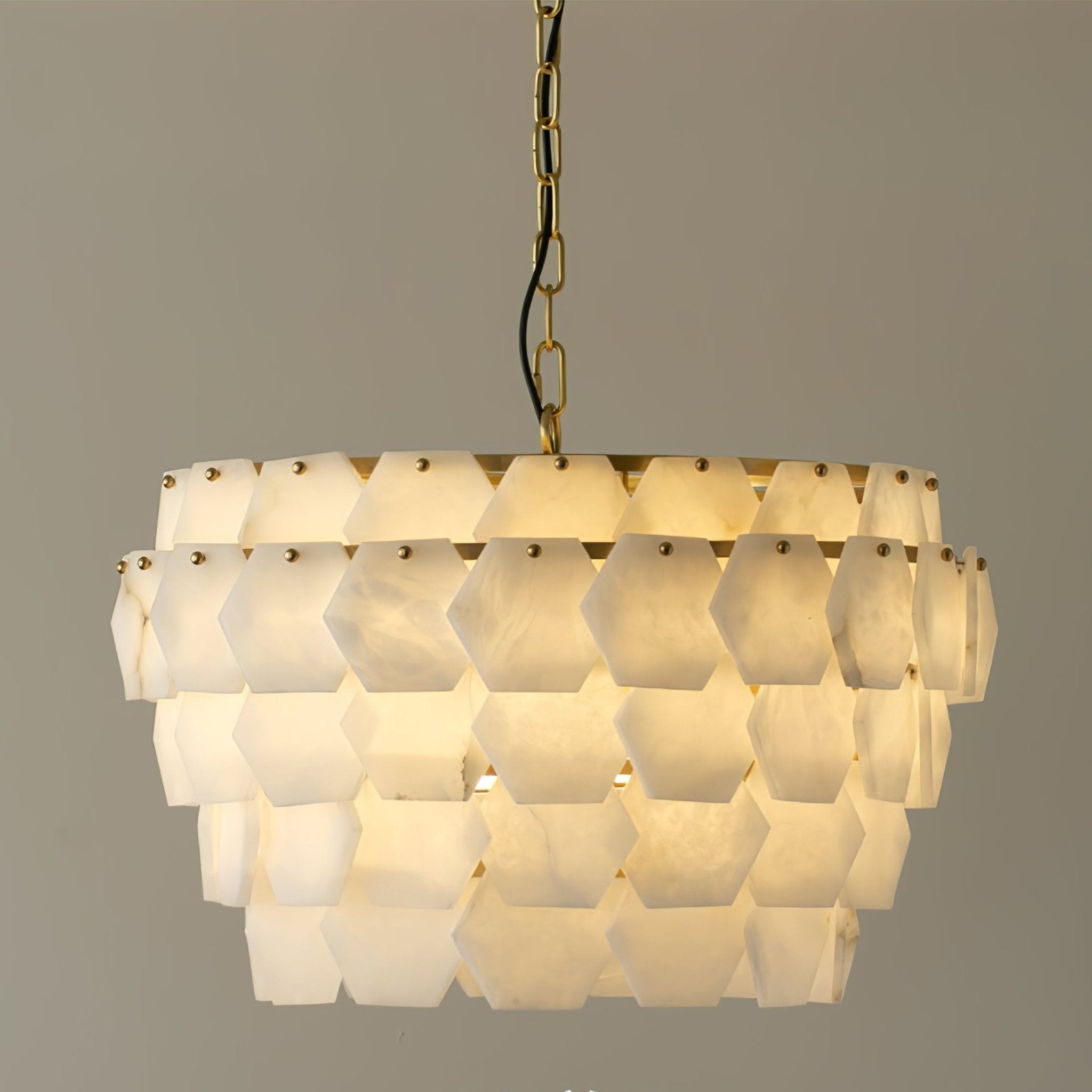 Evenaris Honeycomb Alabaster Chandelier - Neutralighting