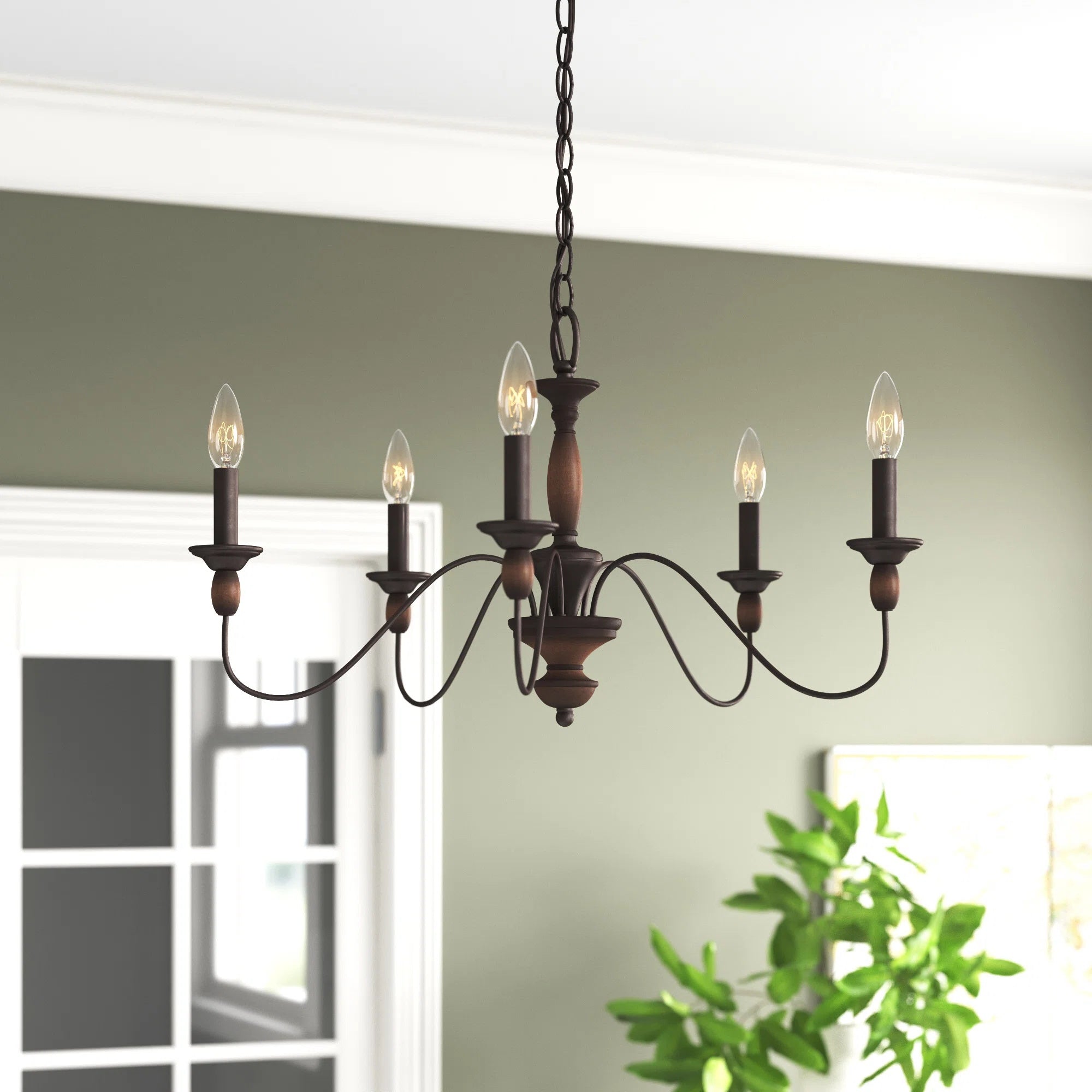 Cutheus Vintage Industrie Holz Kronleuchter-Letslighting