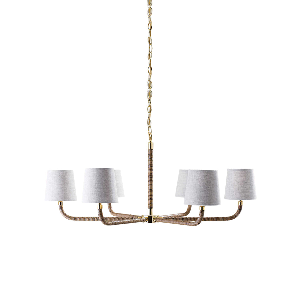 Avdoria Vintage Industrieller Holden-Rattan Gold Stoff-Kronleuchter-Letslighting