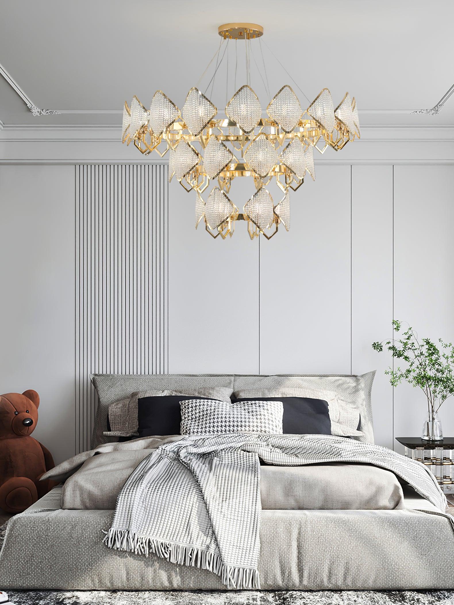 Aurora Kronleuchter Kristall Blatt Doppelt Ebene-Letslighting