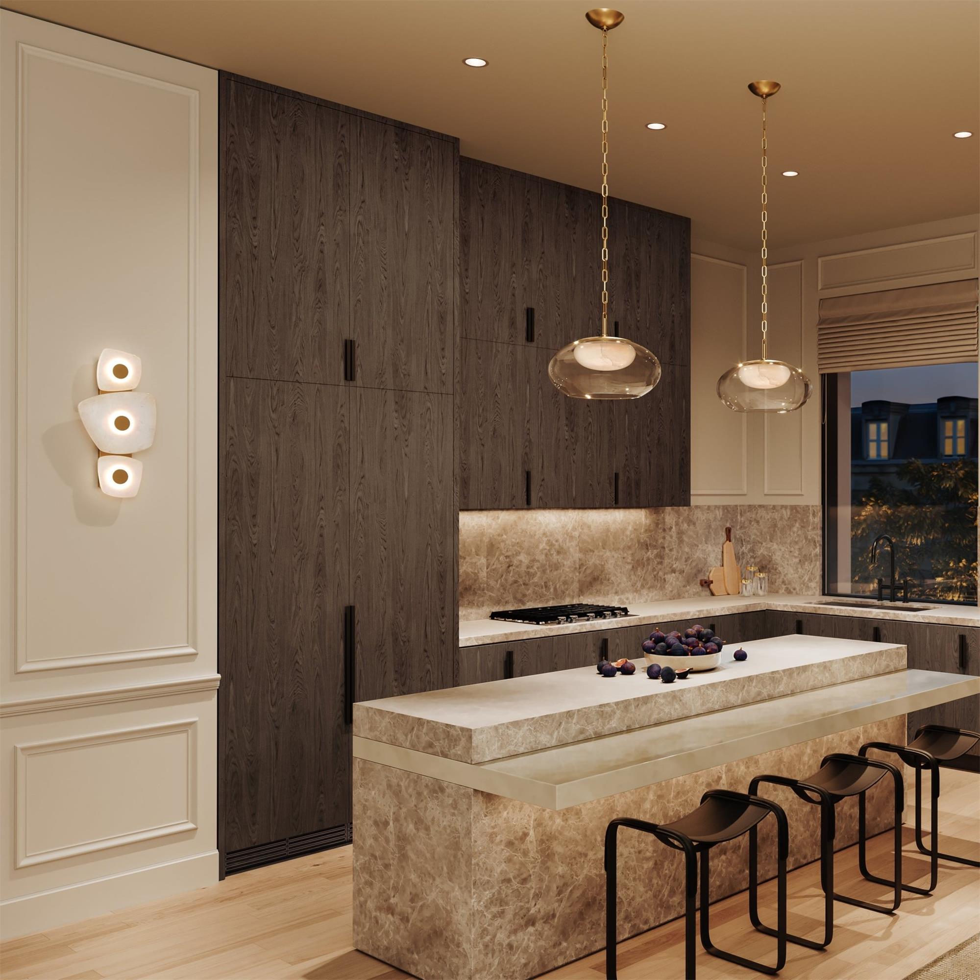 Itheora Individual Creativity Brass Alabaster Wall Lamp - Letslighting