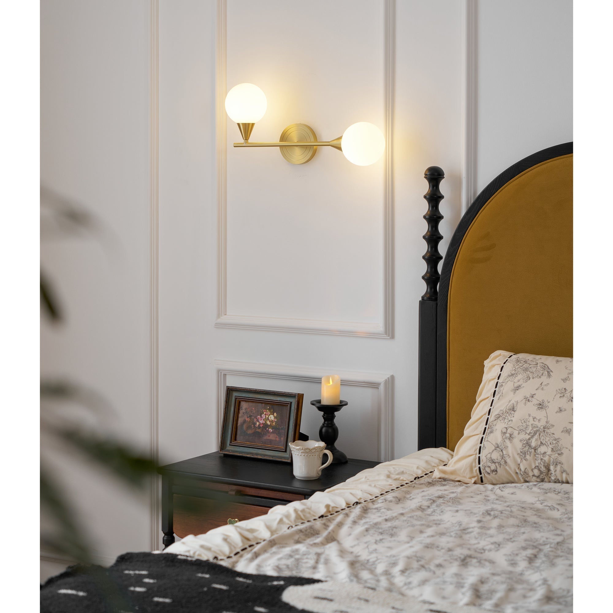 Holten Verstellbare Messing-Glas Wandleuchte-Letslighting