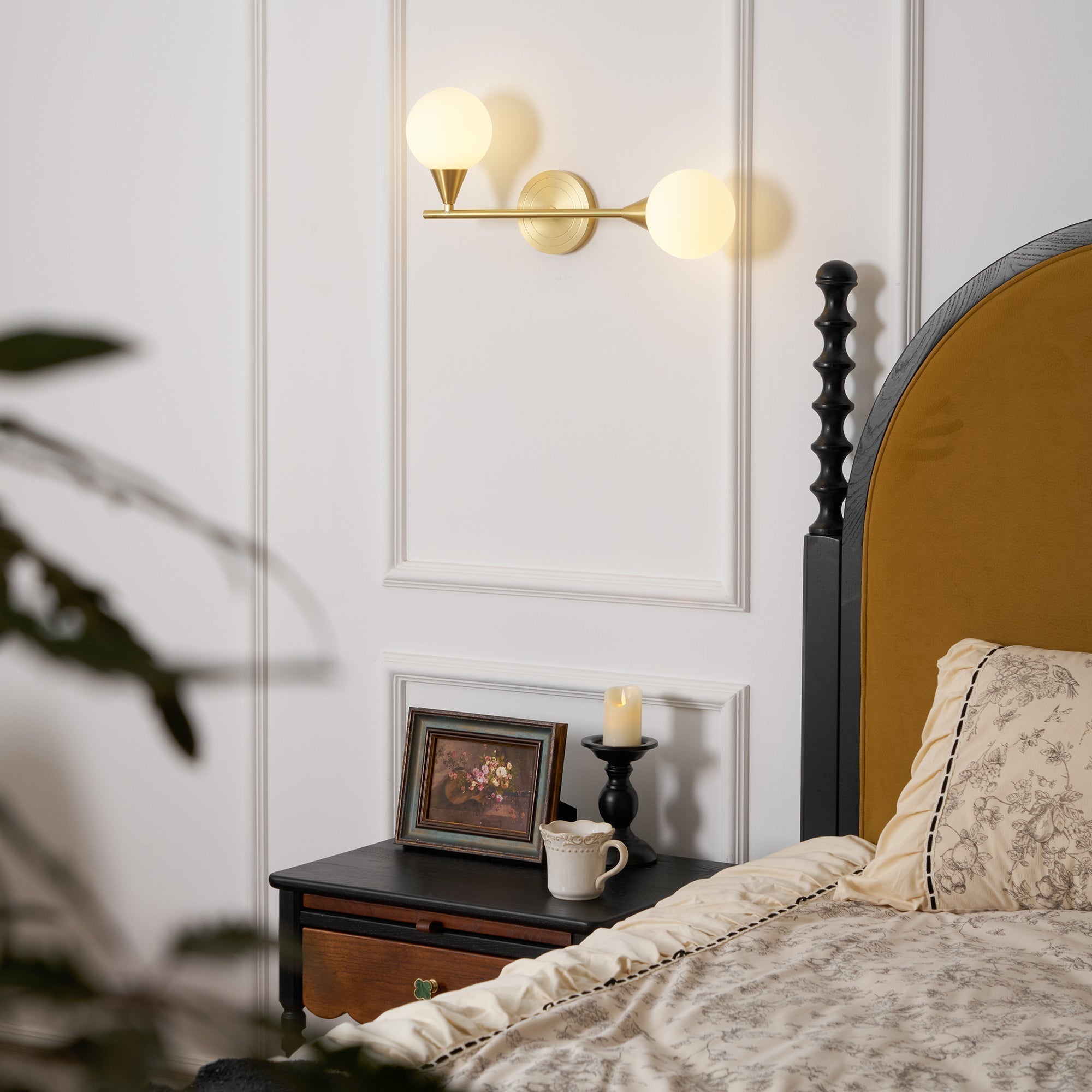 Holten Verstellbare Messing-Glas Wandleuchte-Letslighting
