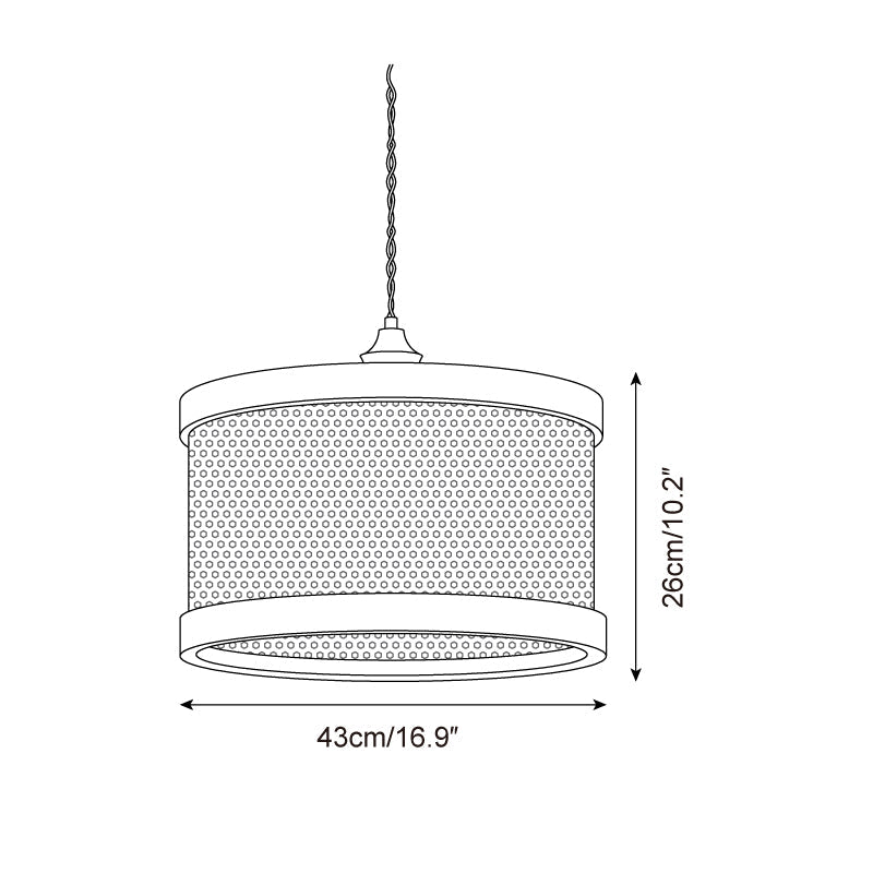 Gudon Pendelleuchte Natur Rattan & Holz Zylinder-Letslighting