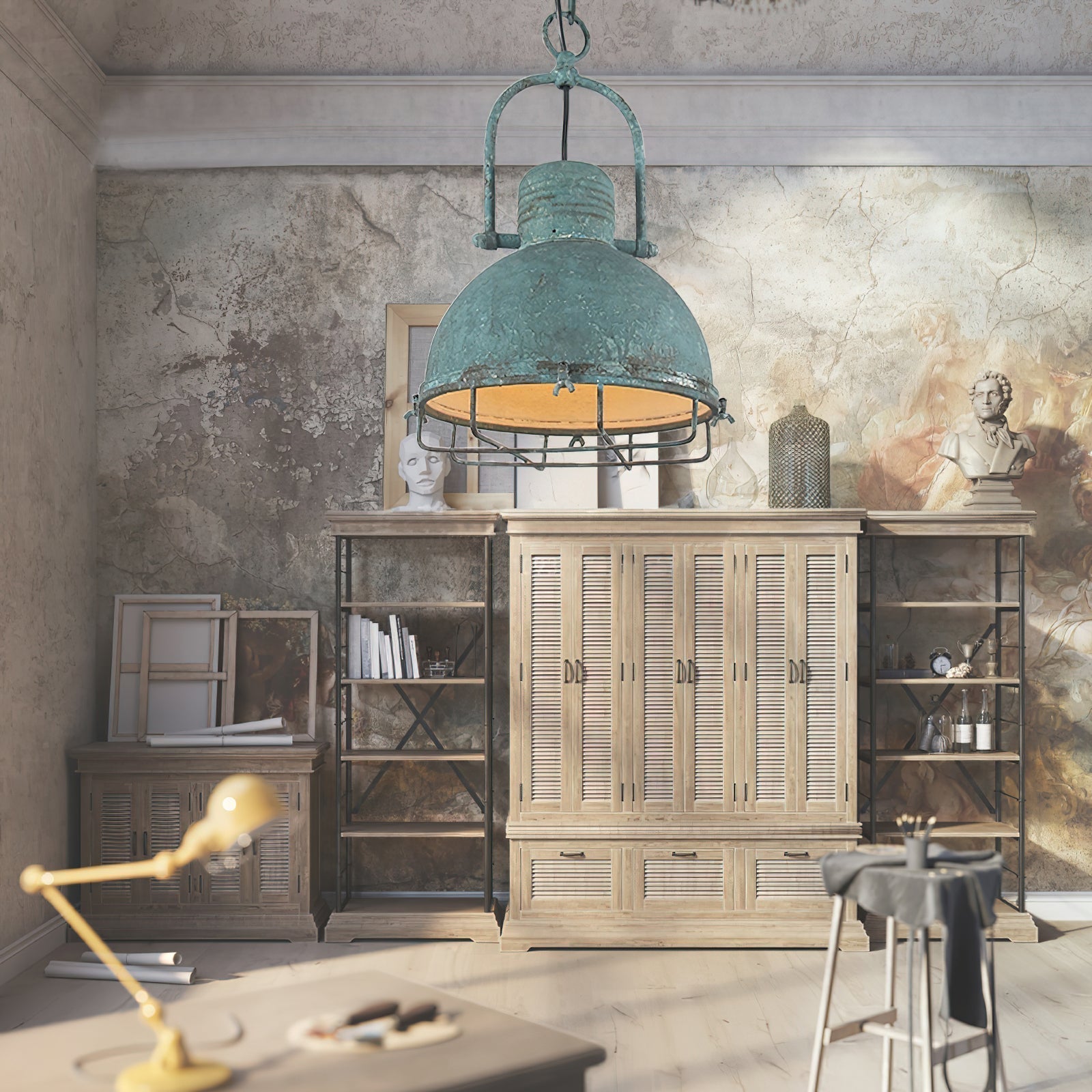 Hopedale Vintage Industrial Antik Grün Pendelleuchte-Letslighting