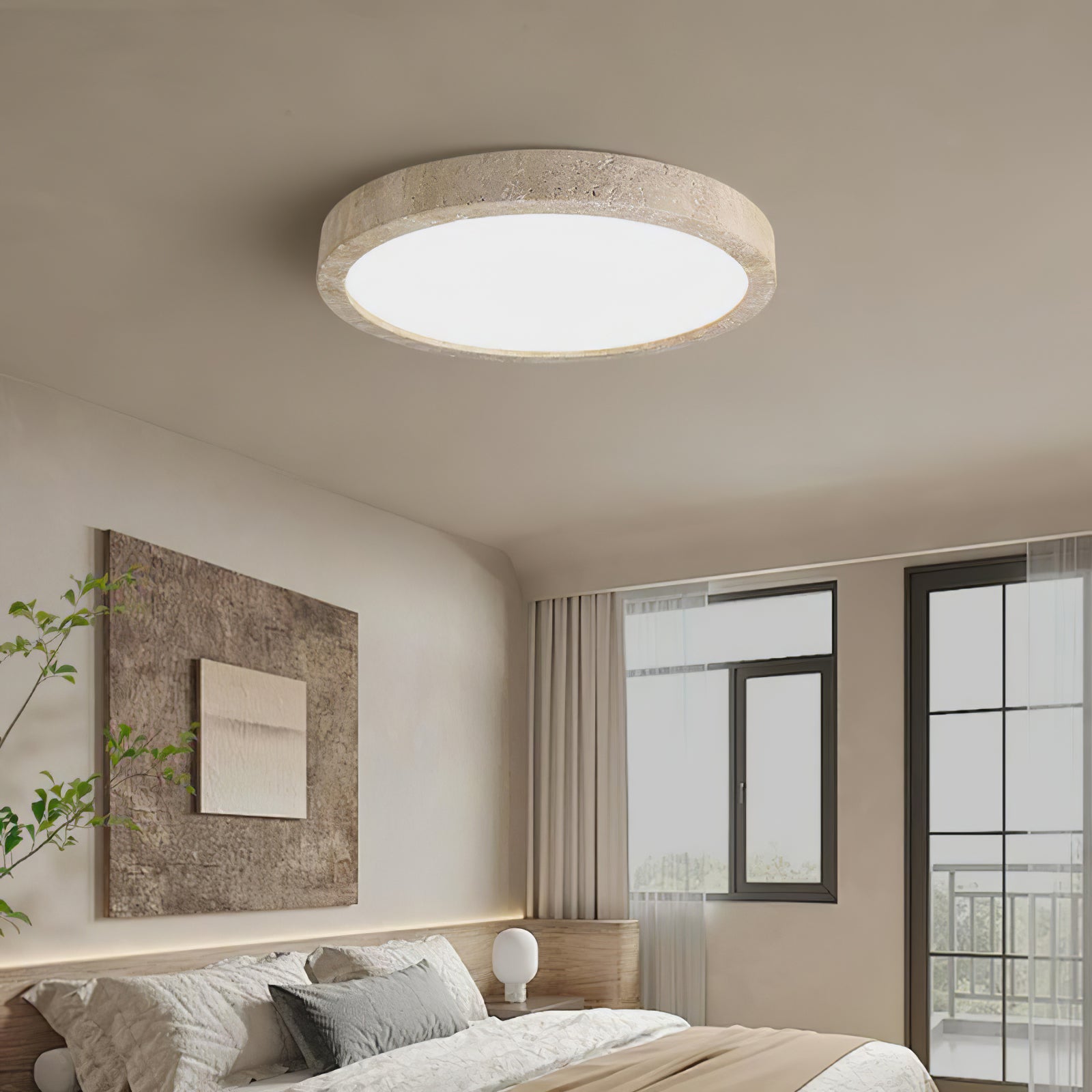 Artalor Minimalist Travertine Ceiling Light - Neutralighting