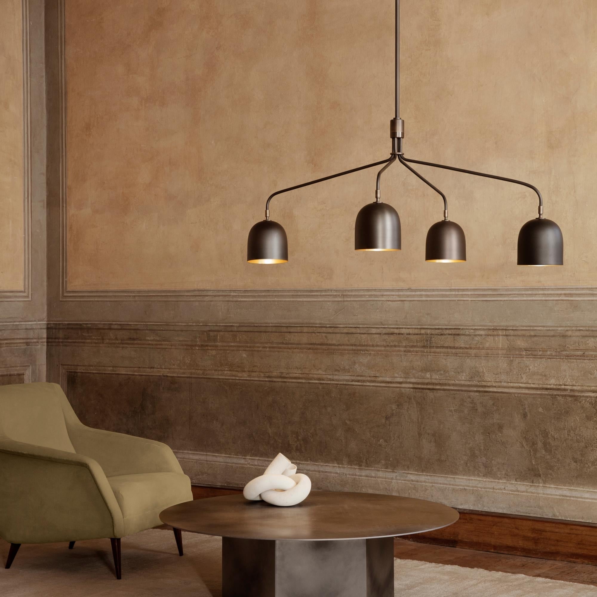 Lustra Kronleuchter Schwarz Messing Industrial-Letslighting