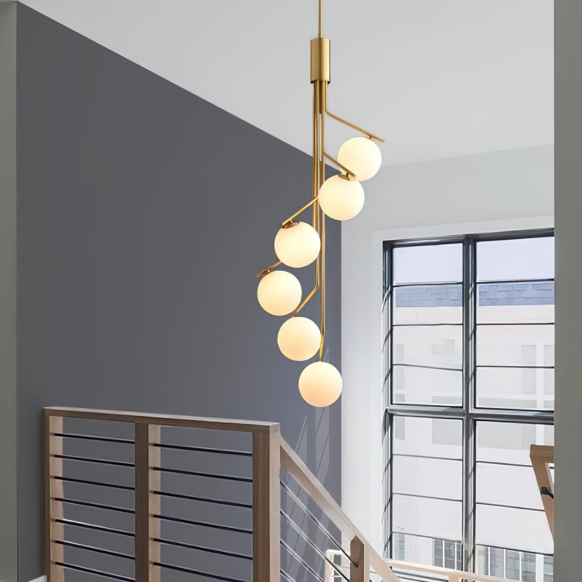 Lustra Kronleuchter Gold Zweig Globus LED-Letslighting
