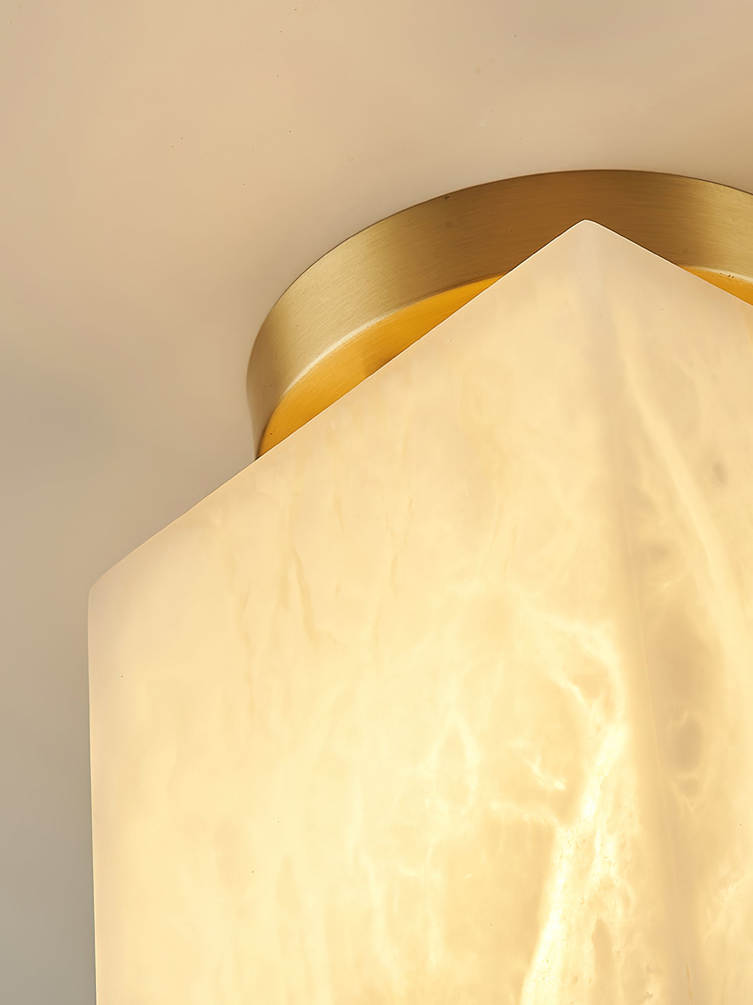 Usilia Modern Minimalist Brass Alabaster Ceiling Light - Letslighting