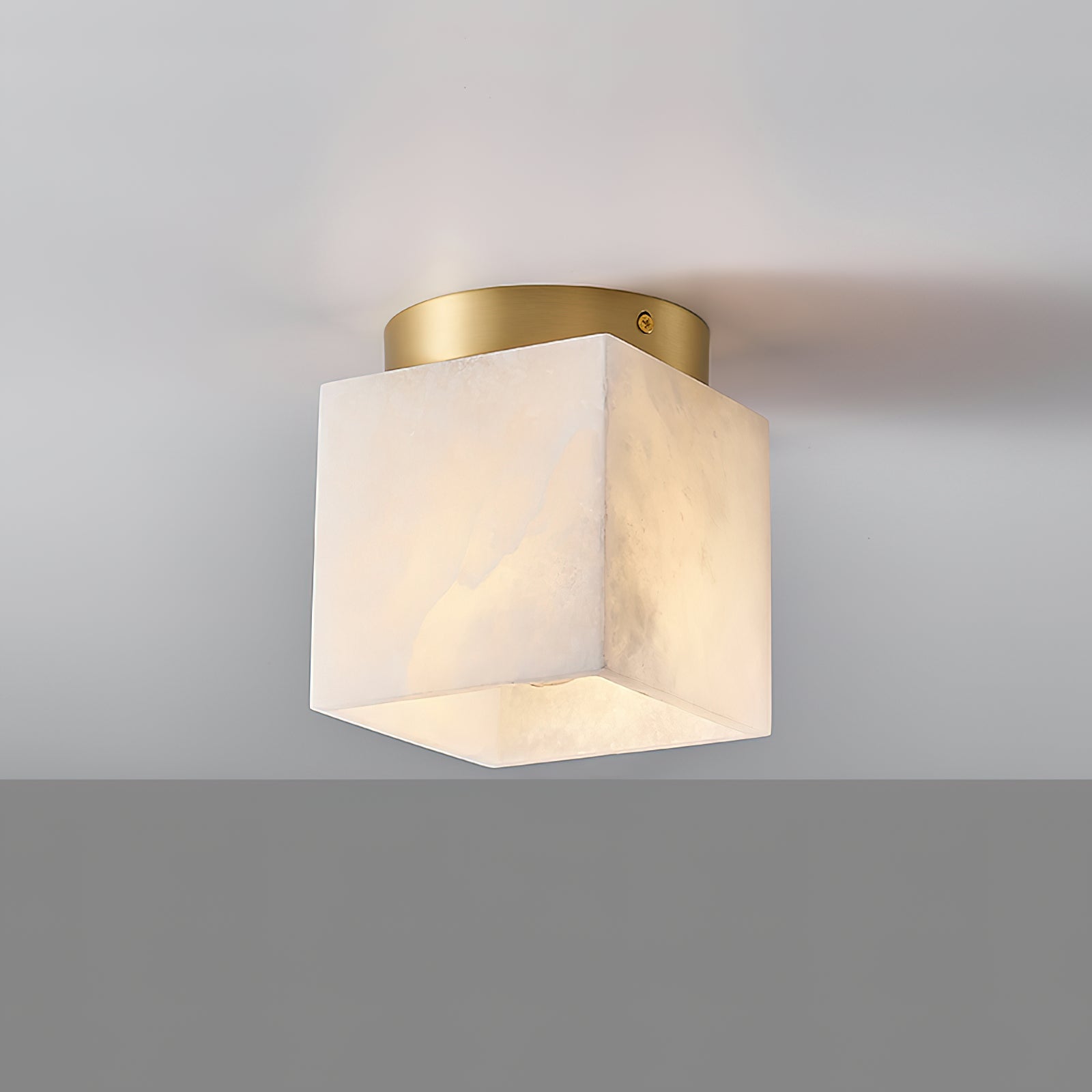 Usilia Modern Minimalist Brass Alabaster Ceiling Light - Letslighting
