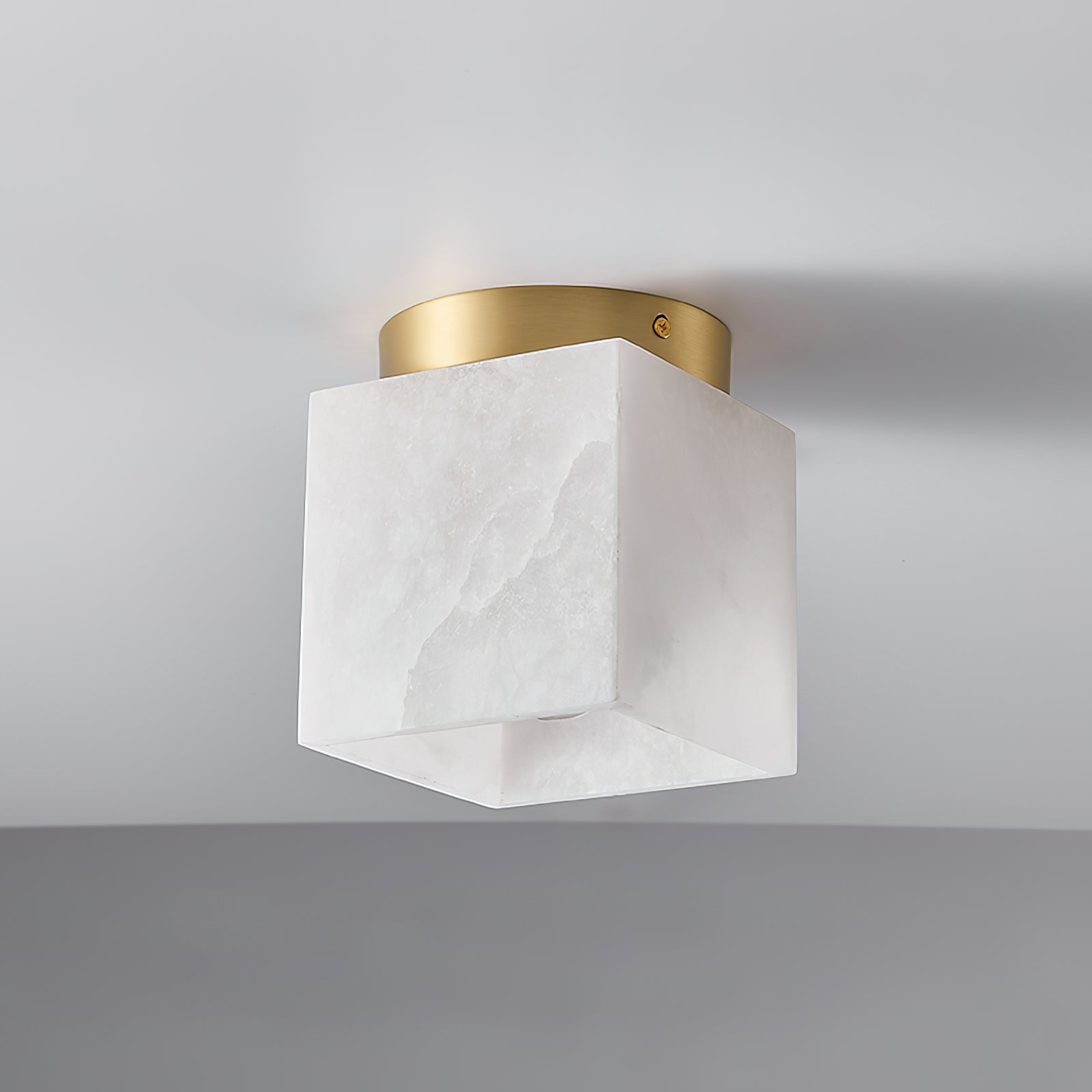 Usilia Modern Minimalist Brass Alabaster Ceiling Light - Letslighting
