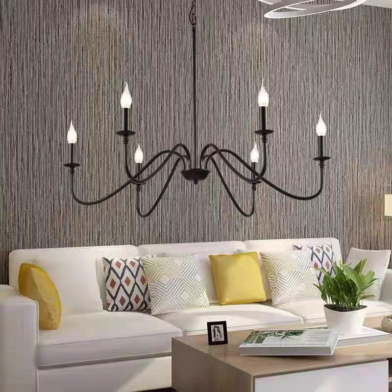 Silva Modern LED Kronleuchter Schlafzimmer Schwarz/Gold Metall