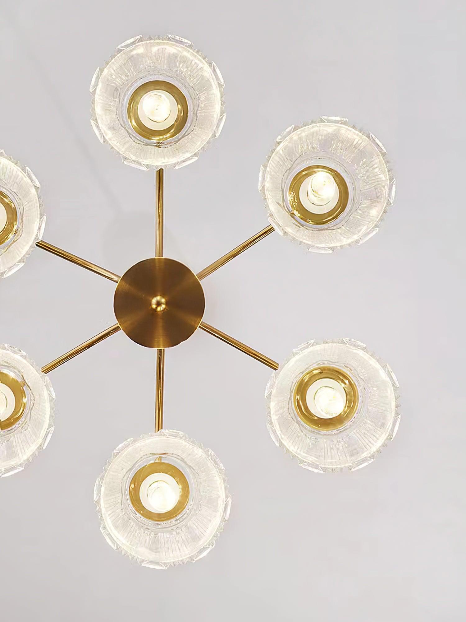 Lustra Kronleuchter Kristallglas Gold Midcentury-Letslighting