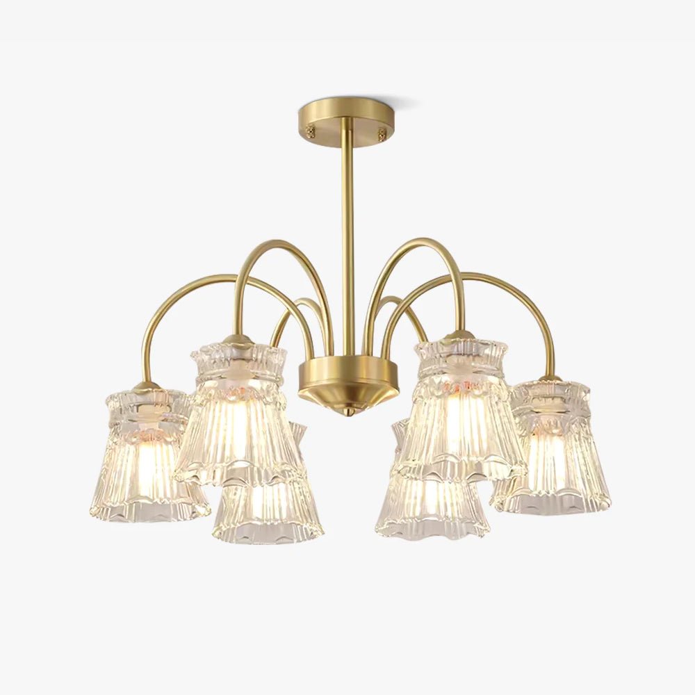 Lustra Kronleuchter Kristallglas Gold Midcentury-Letslighting