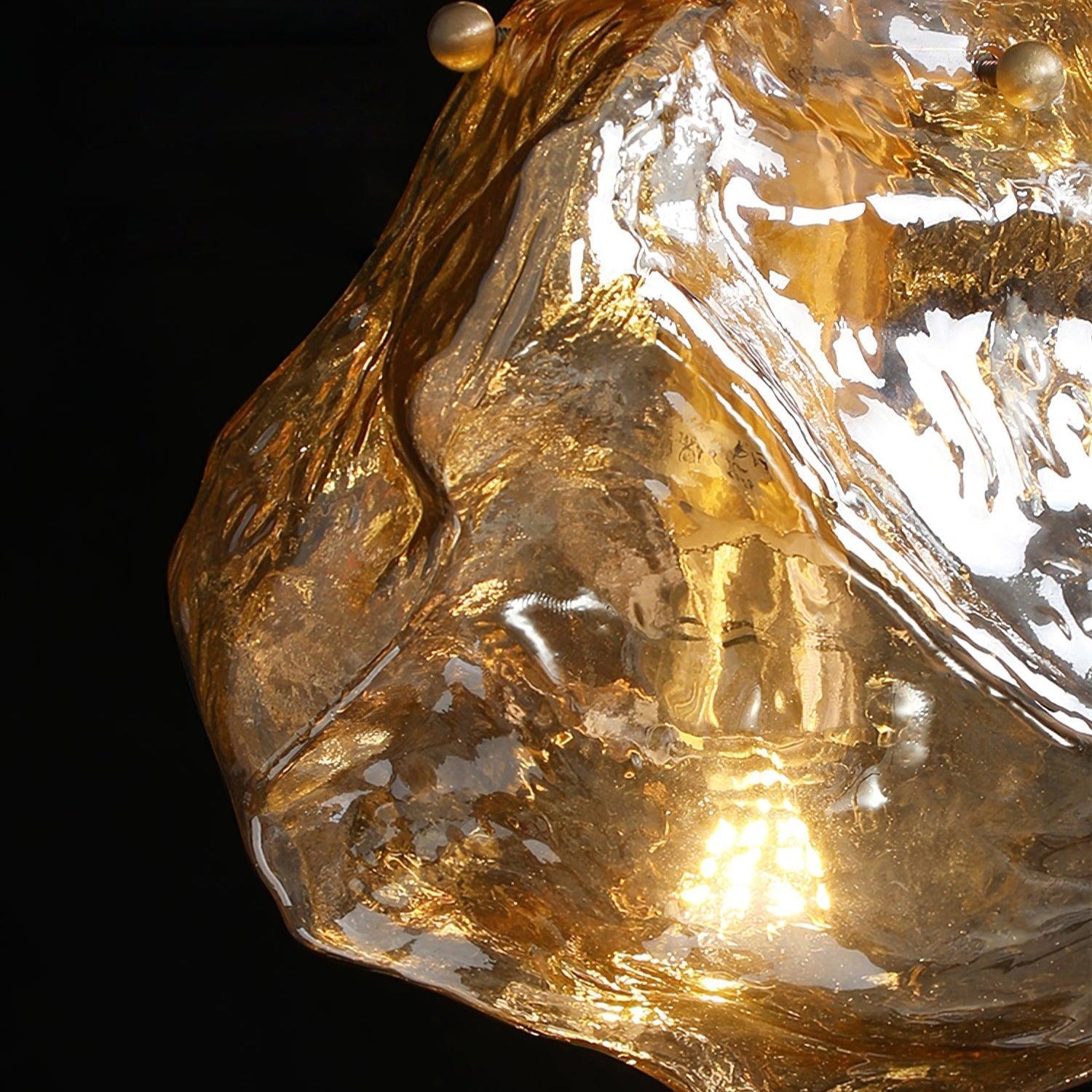 Ice Glas-Pendelleuchte aus Messing
