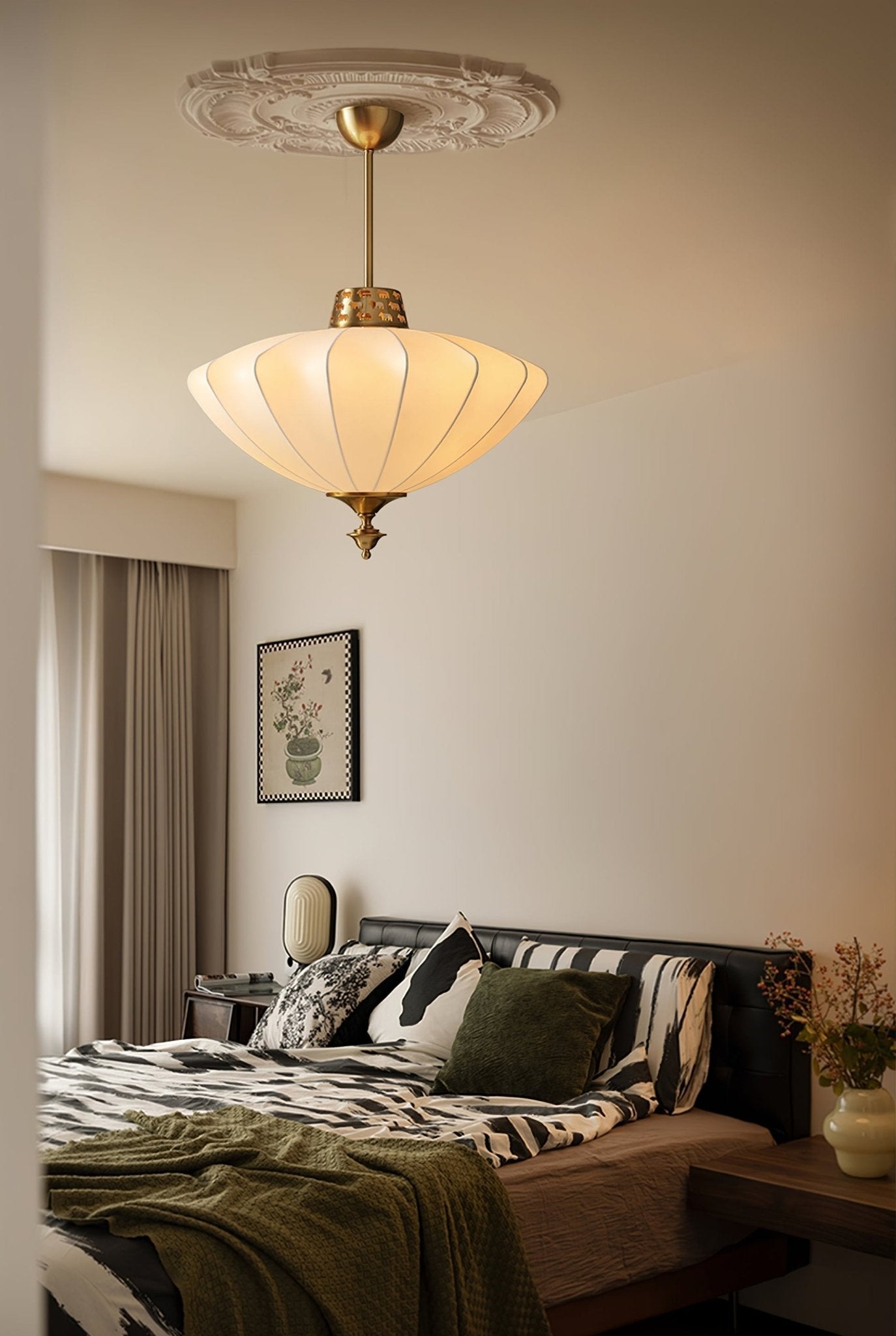 Ortalara Elegance Vintage Bloom Seiden-Pendelleuchte-Letslighting