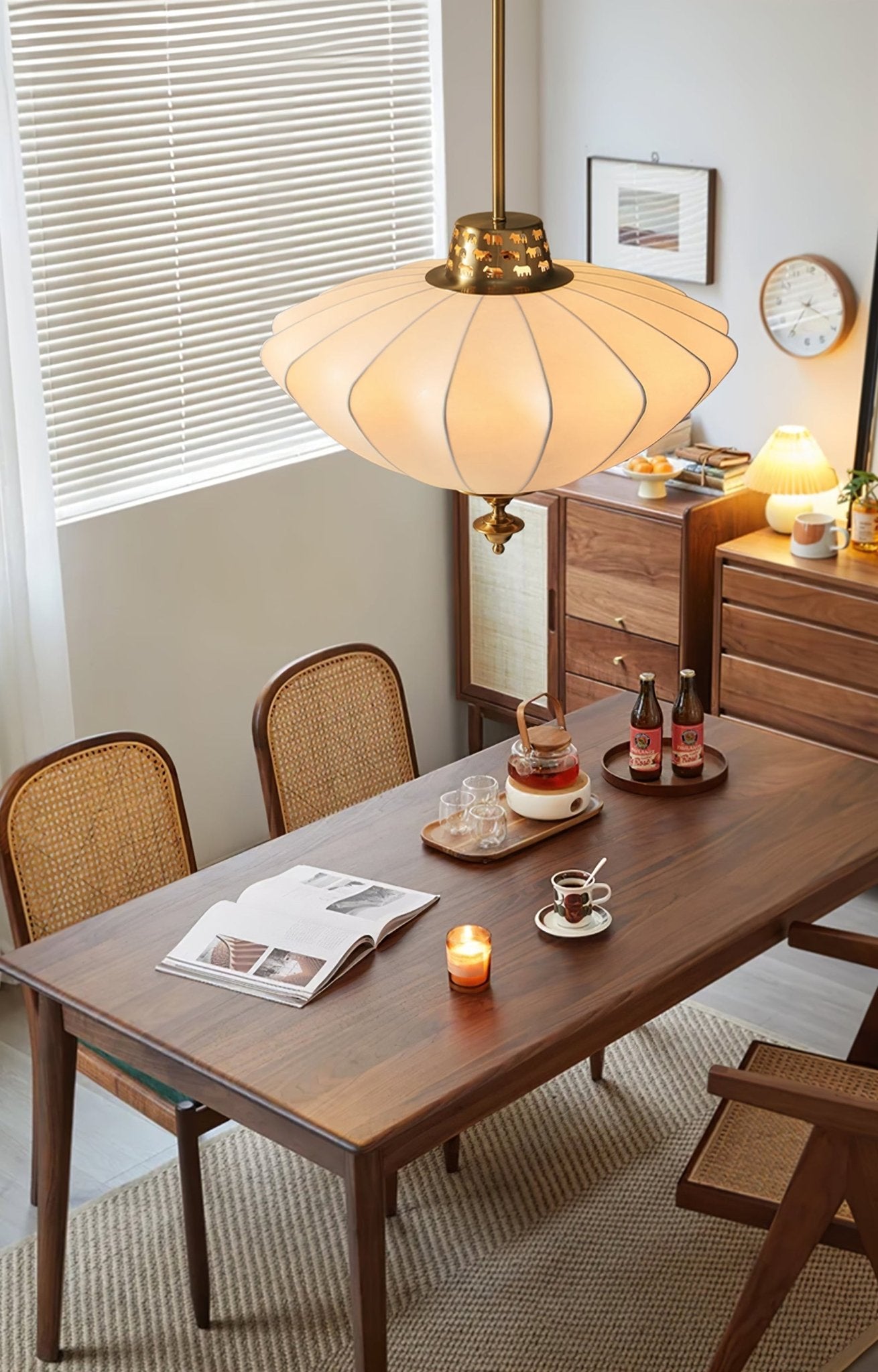 Ortalara Elegance Vintage Bloom Seiden-Pendelleuchte-Letslighting