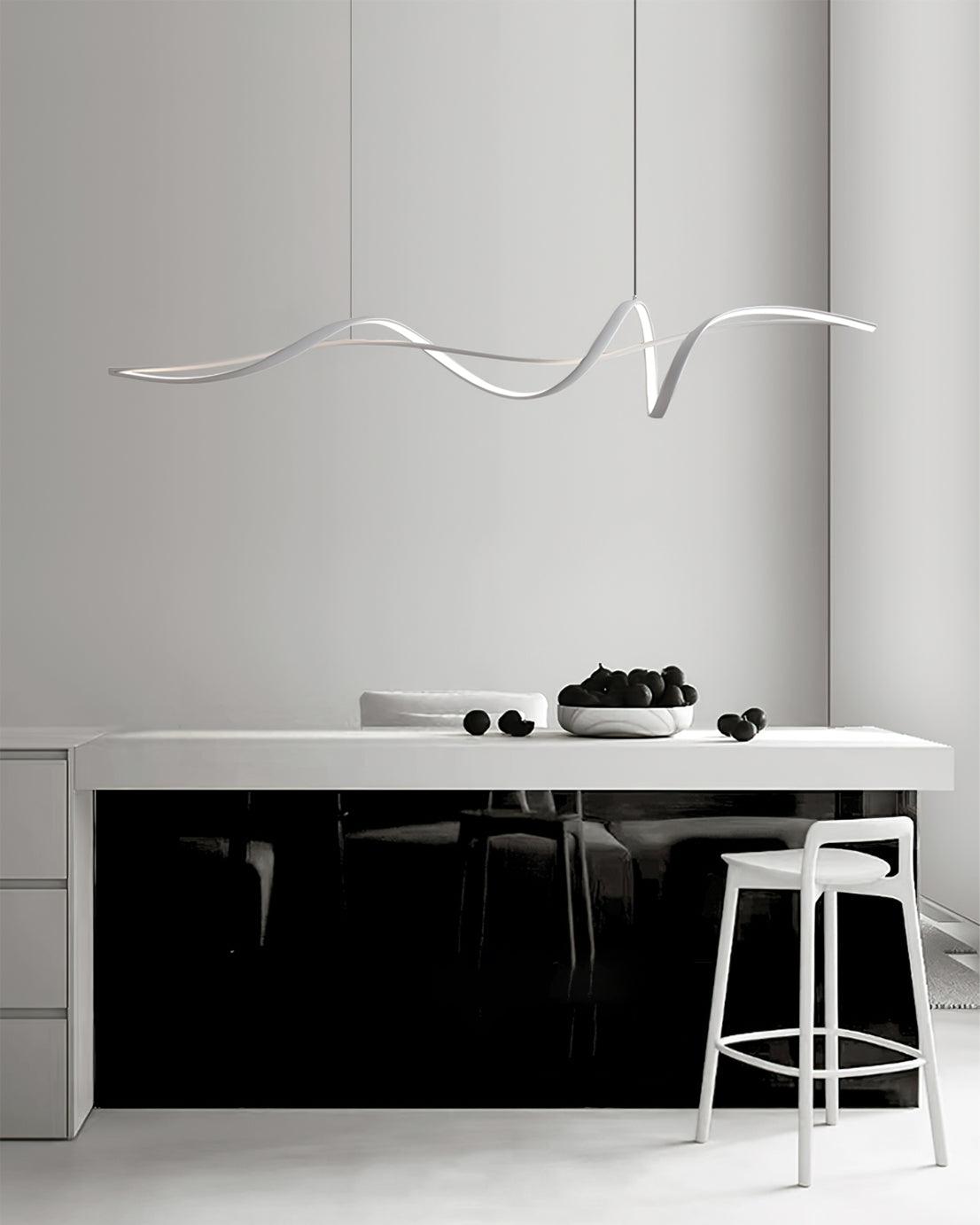 Aveline Moderne Schwarze LED Wellen-Pendelleuchte-Letslighting