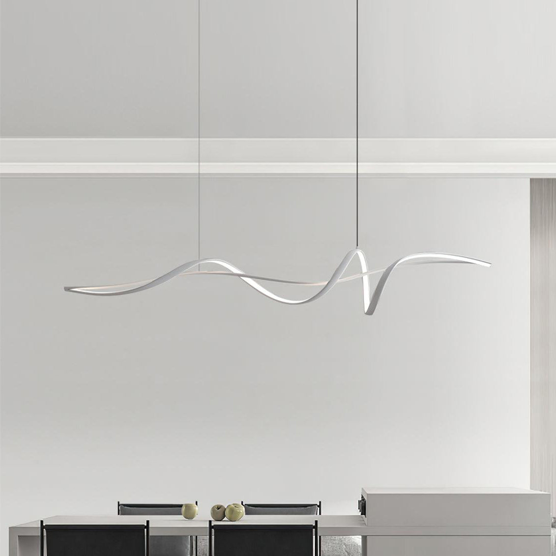 Aveline Moderne Schwarze LED Wellen-Pendelleuchte-Letslighting