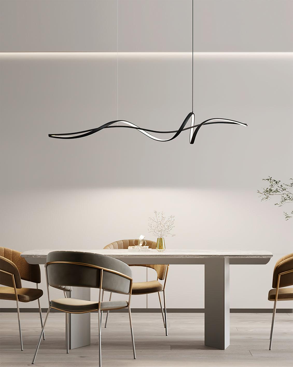 Aveline Moderne Schwarze LED Wellen-Pendelleuchte-Letslighting